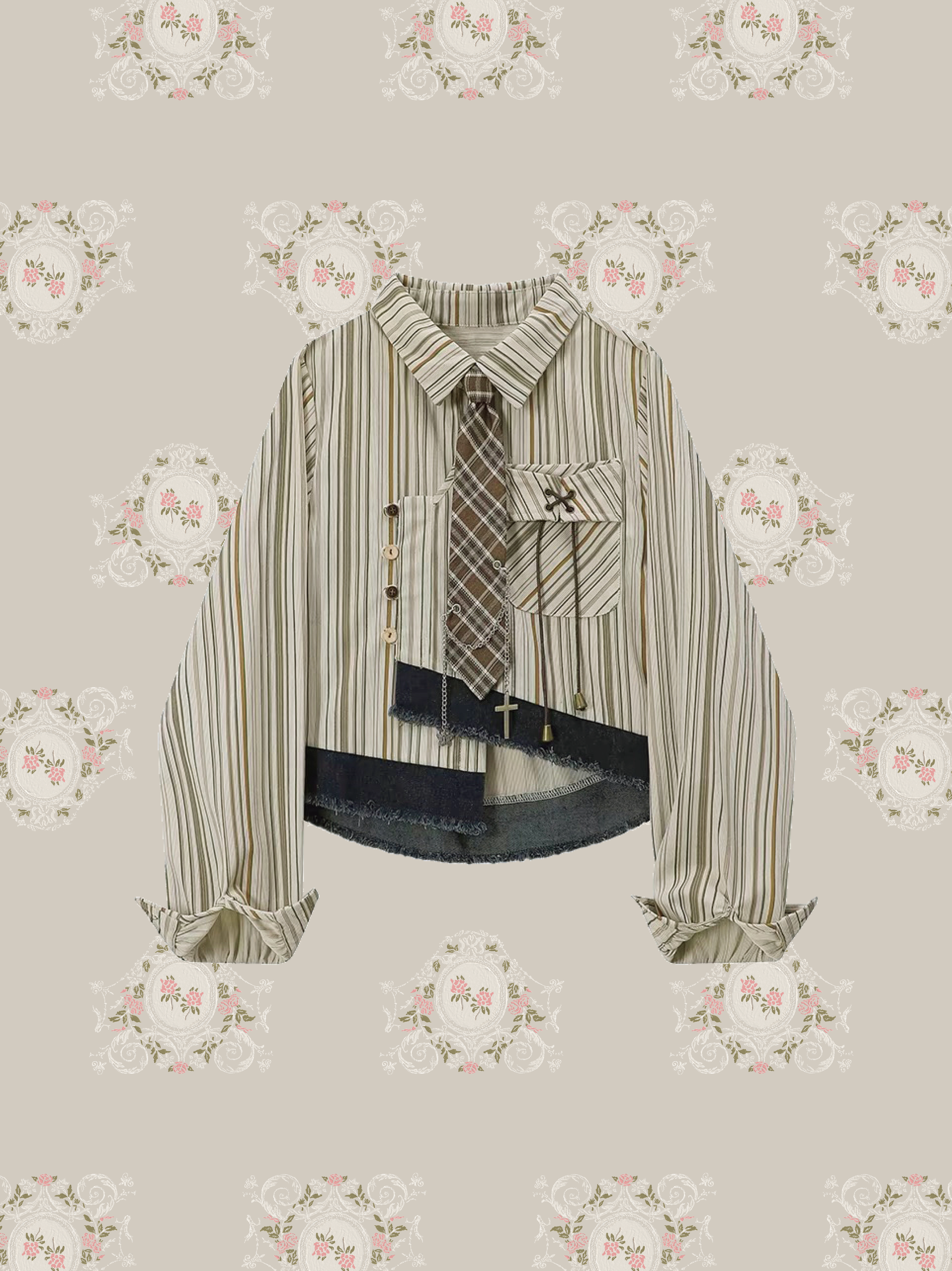 Asymmetric Design Tie Shirt Asymmetric Design Tie Shirt