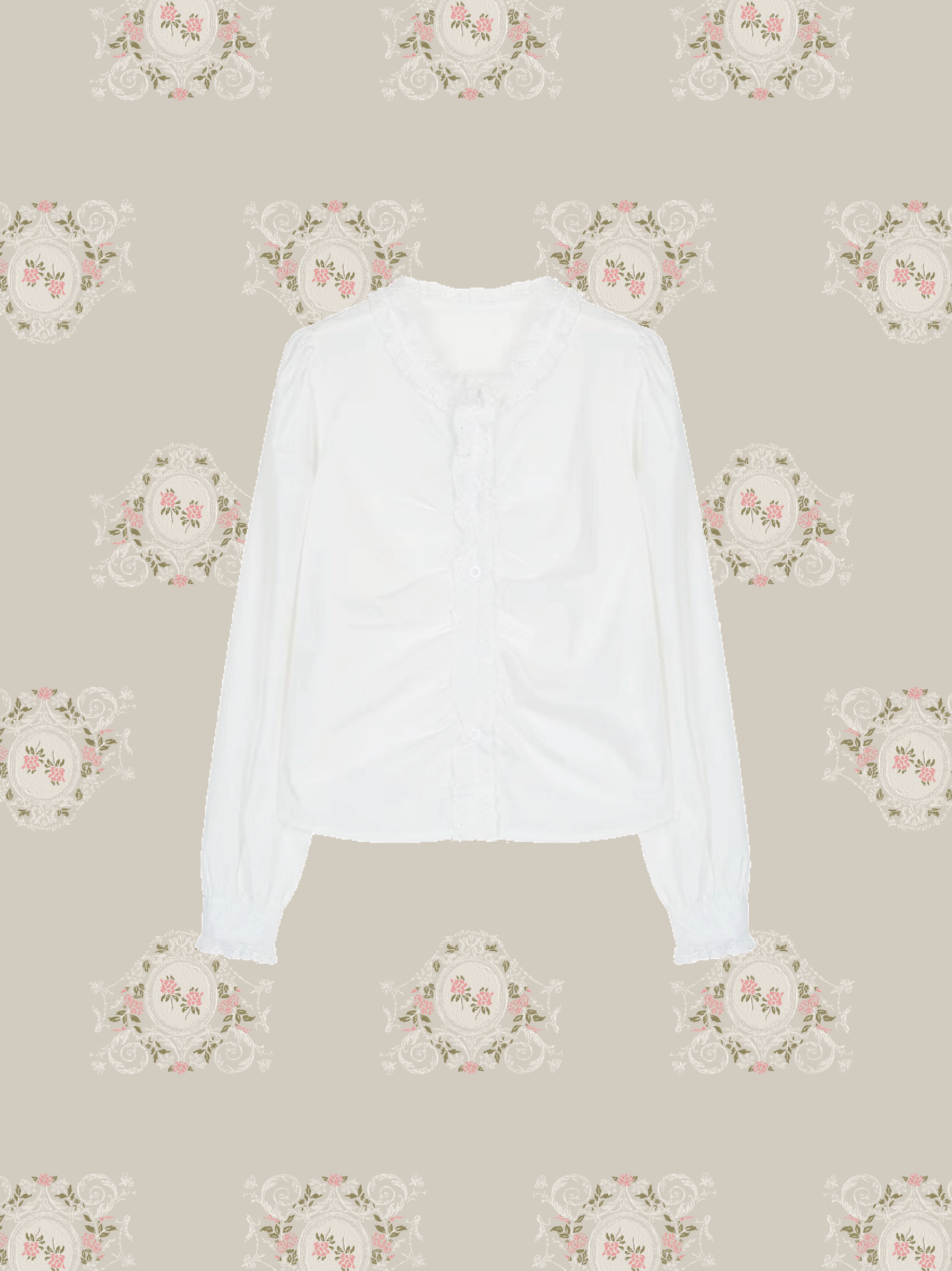 Front Gather Frill Shirt