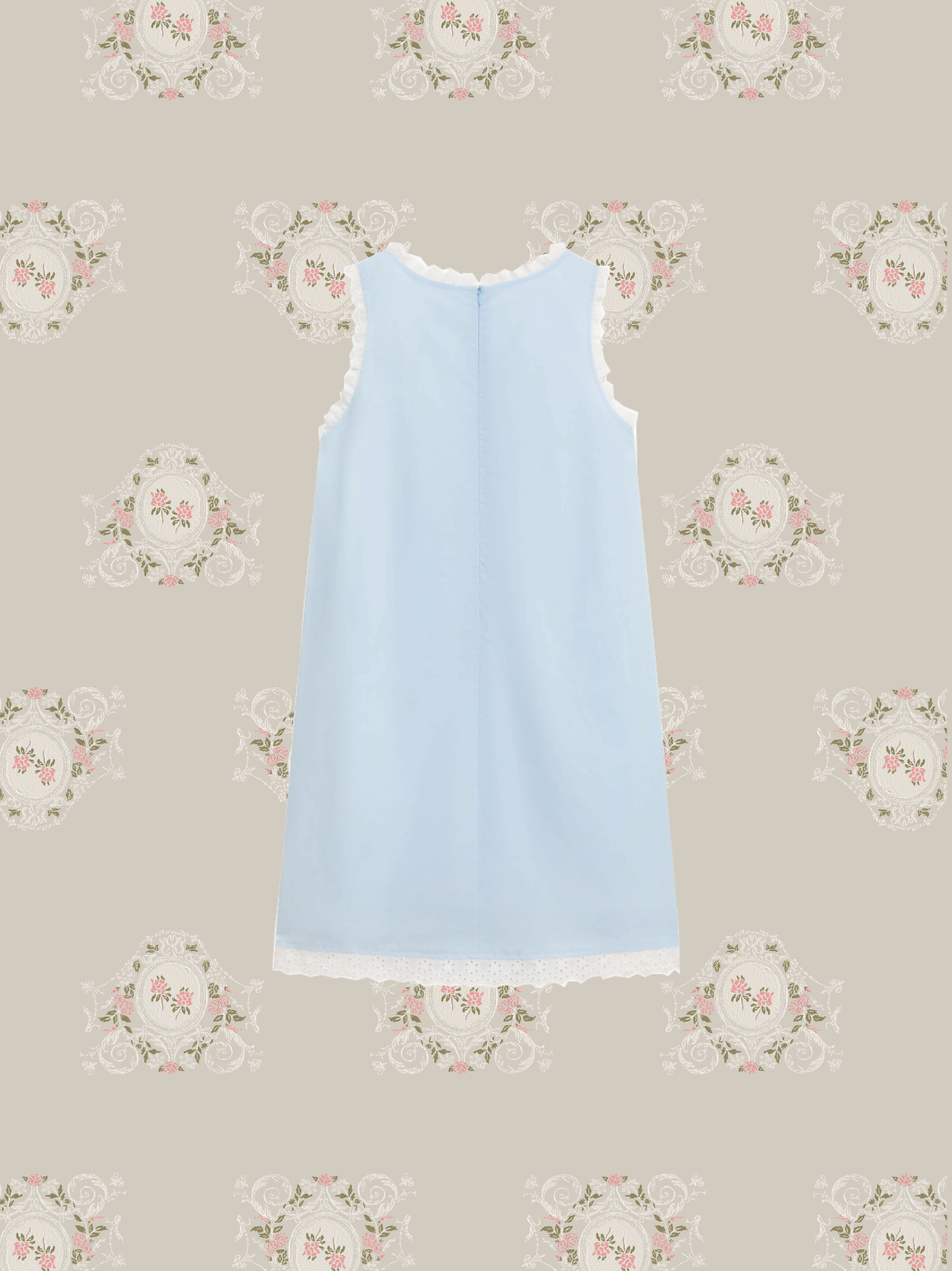 U-neck Lace Frill Dress/Uネックレースフリルドレス