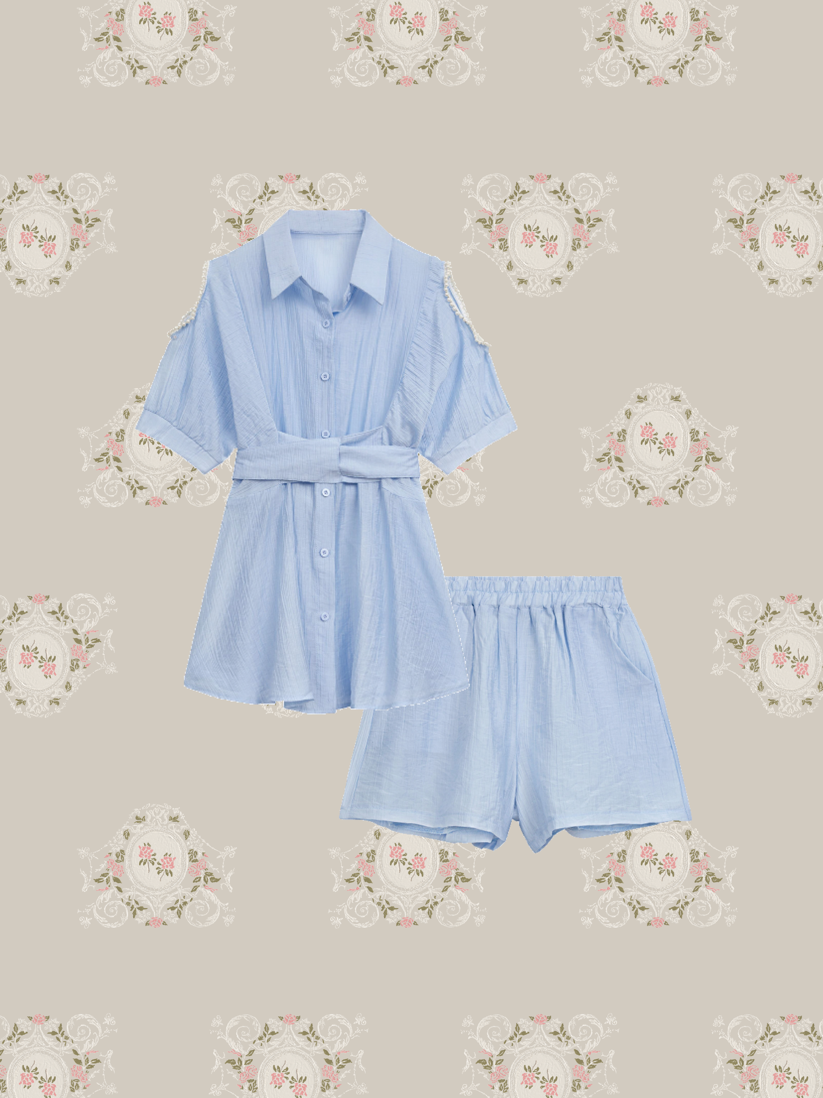 Cut Off Shirt Dress Set-up/カットオフシャツドレスセットアップ