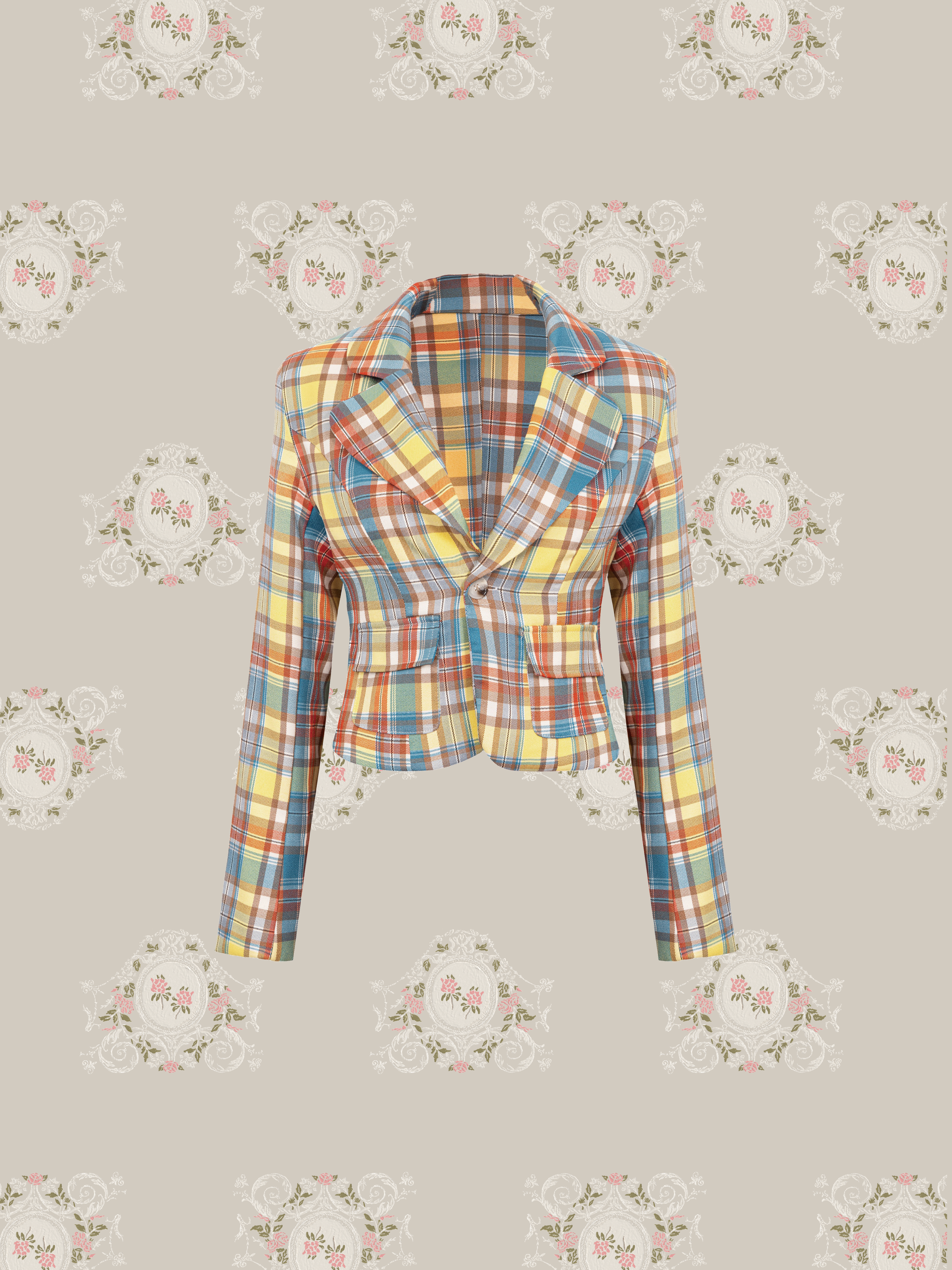Vintage Plaid Asymmetric Skirt Set Up
