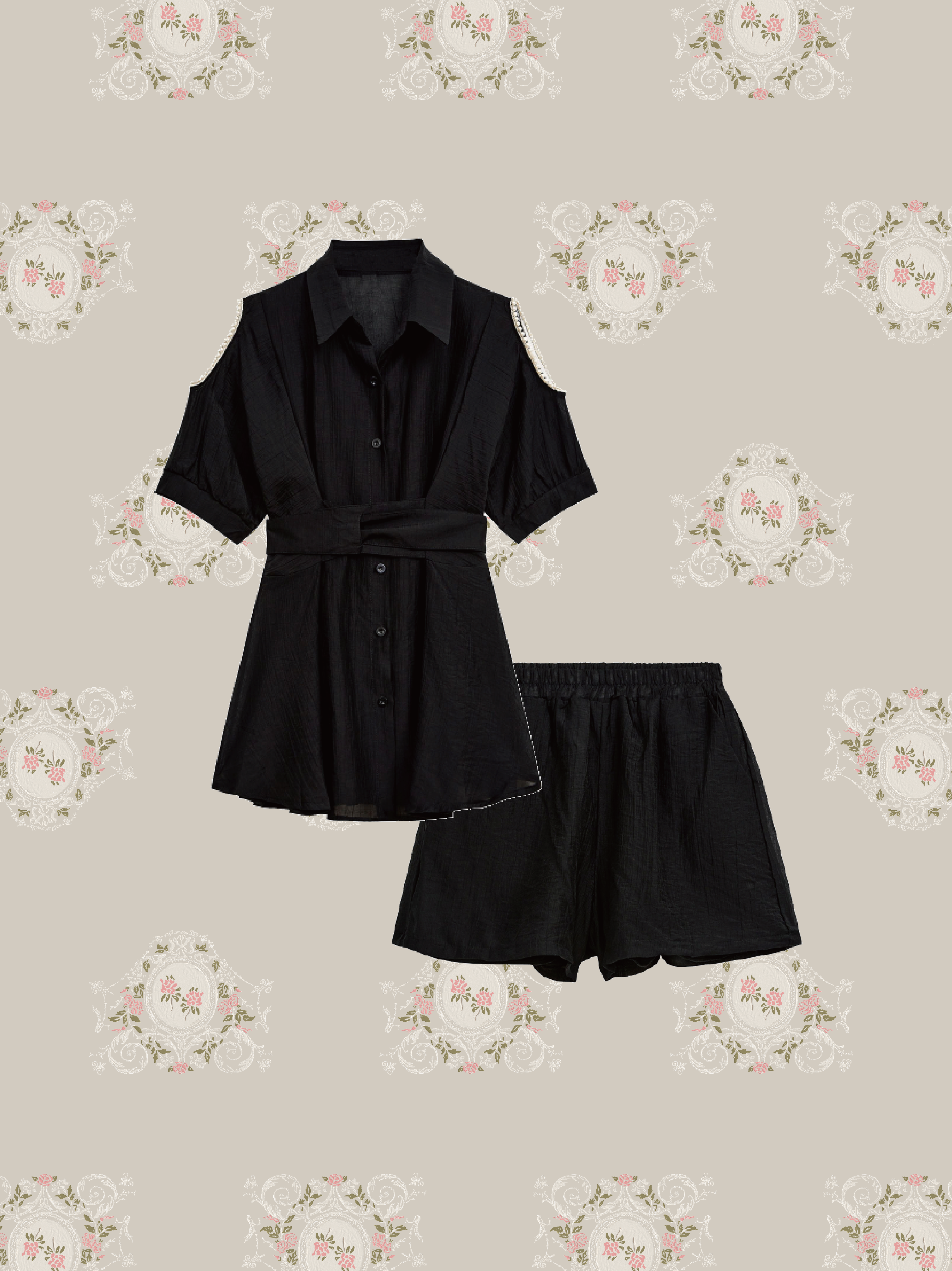 Cut Off Shirt Dress Set-up/カットオフシャツドレスセットアップ