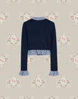 Pearl Deco Navy Knit Set-Up パールデコネイビーニットセットアップ