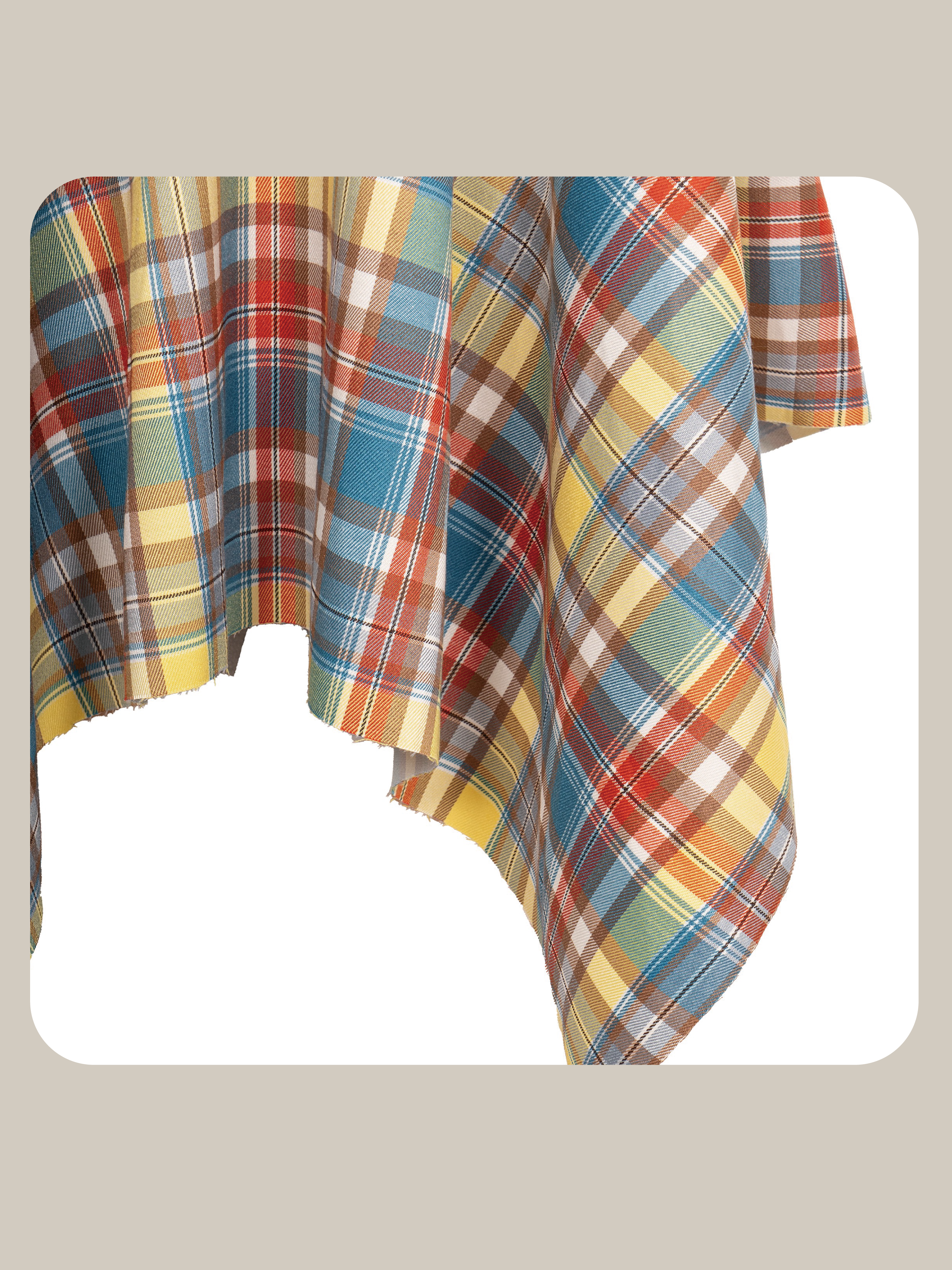 Vintage Plaid Asymmetric Skirt Set Up