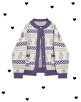 Vintage Purple Motif Cardigan