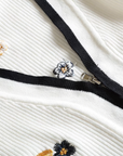 Garden Embroidery Zip Short Cardigan