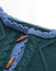 Moss Green Embroidery Cardigan