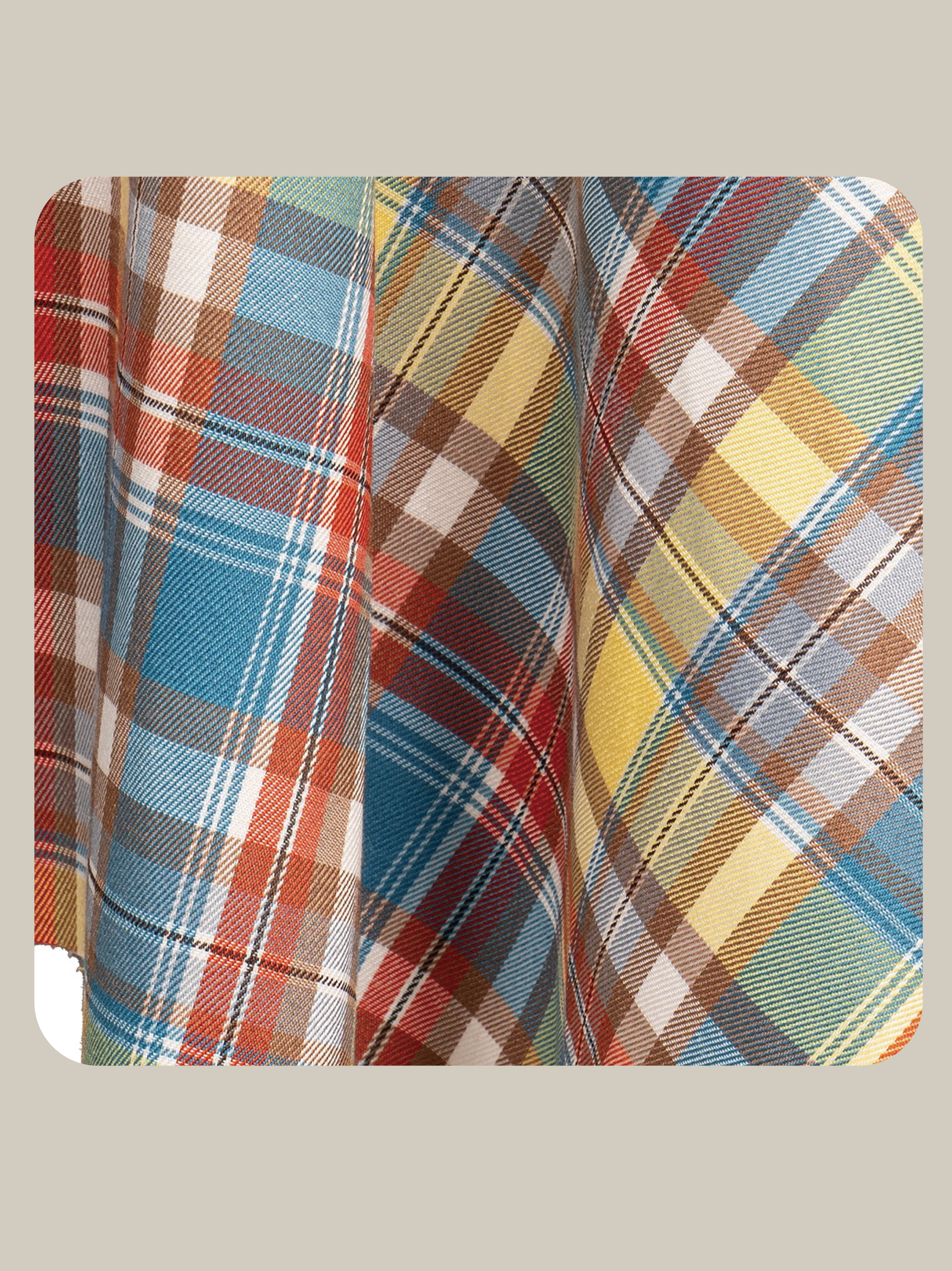 Vintage Plaid Asymmetric Skirt Set Up