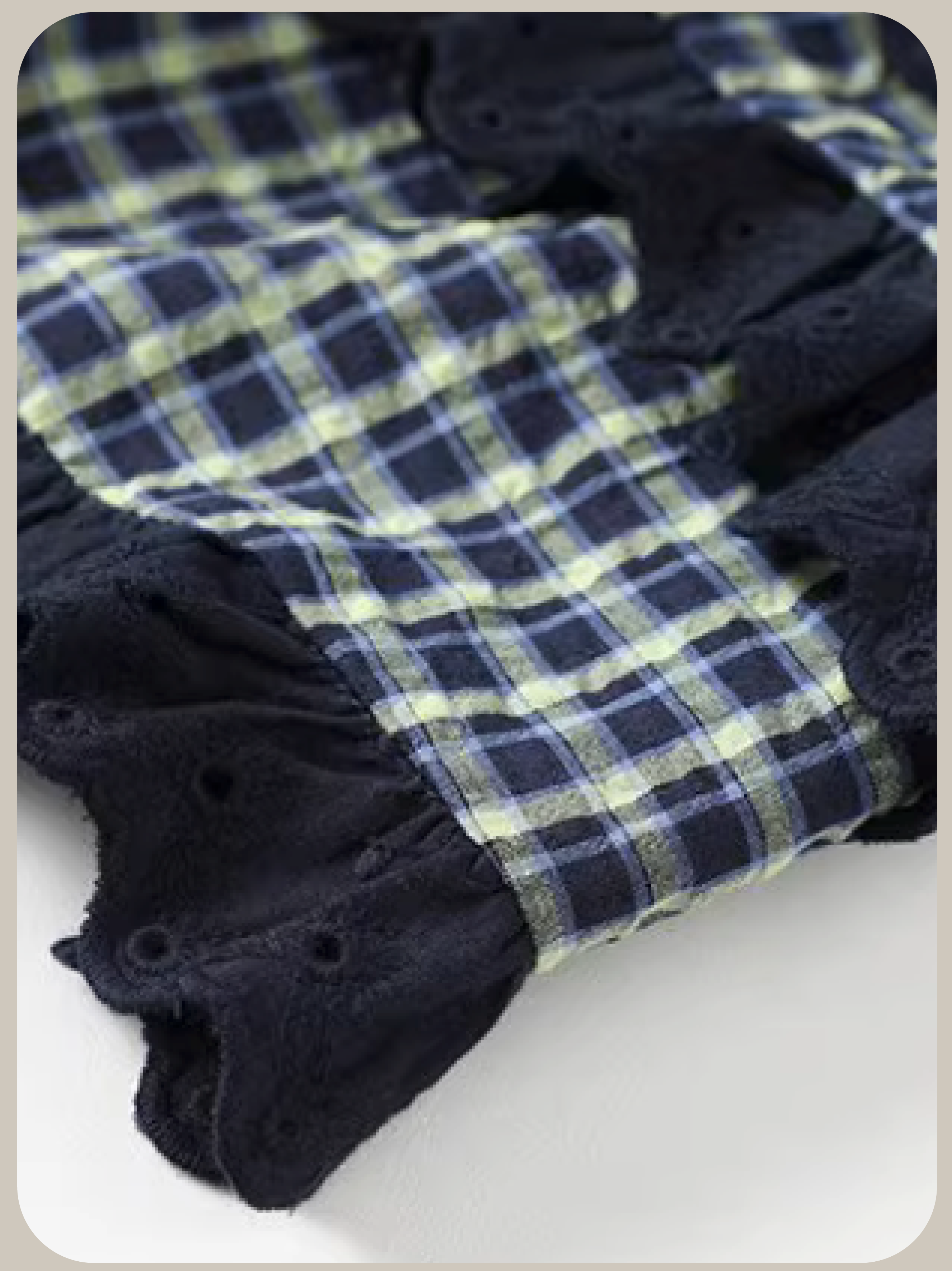 Retro Check Motif Frill Vest/レトロチェックモチーフフリルベスト