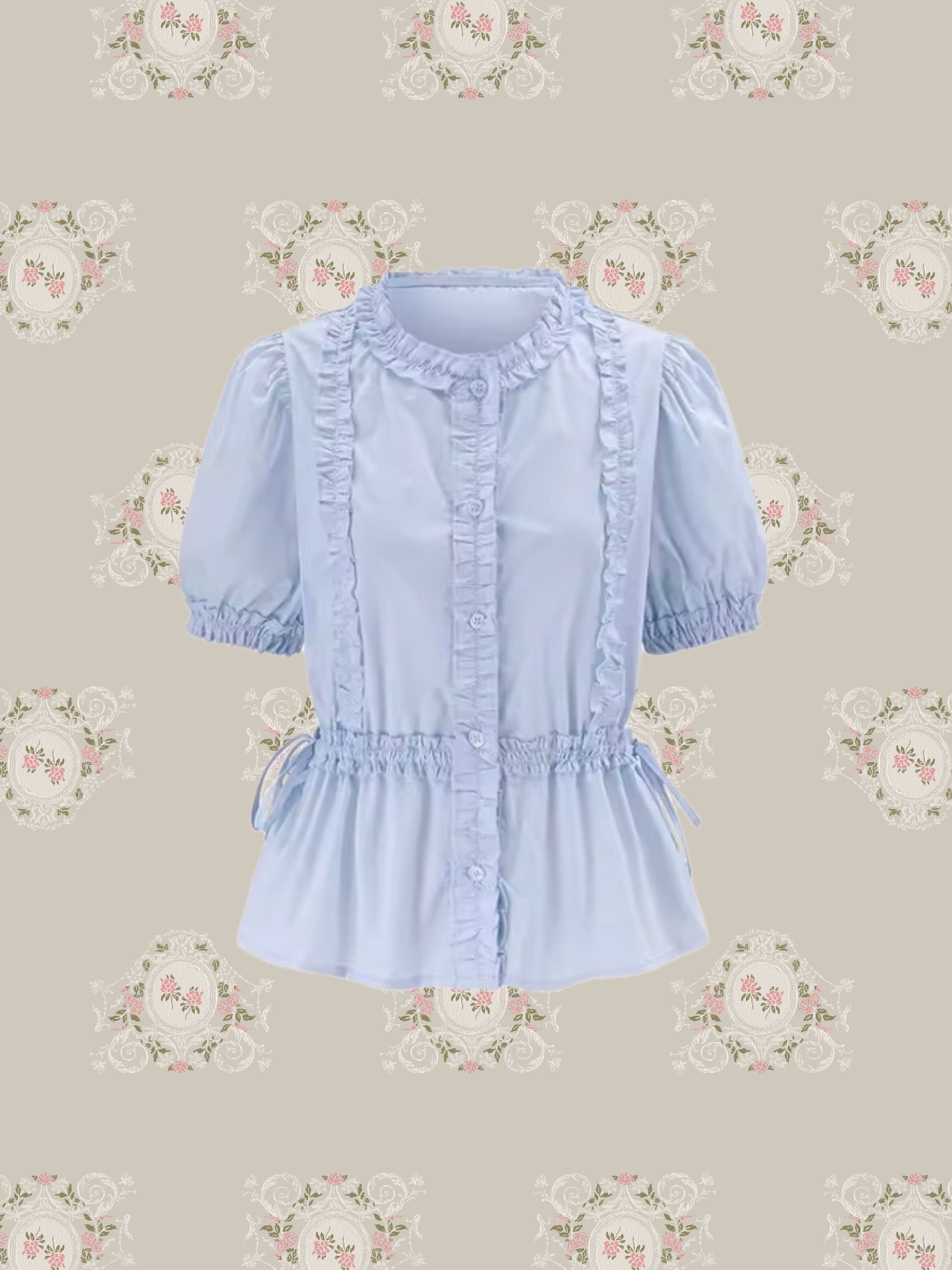 Puff Sleeve Frill Blouse/パフスリーブフリルブラウス