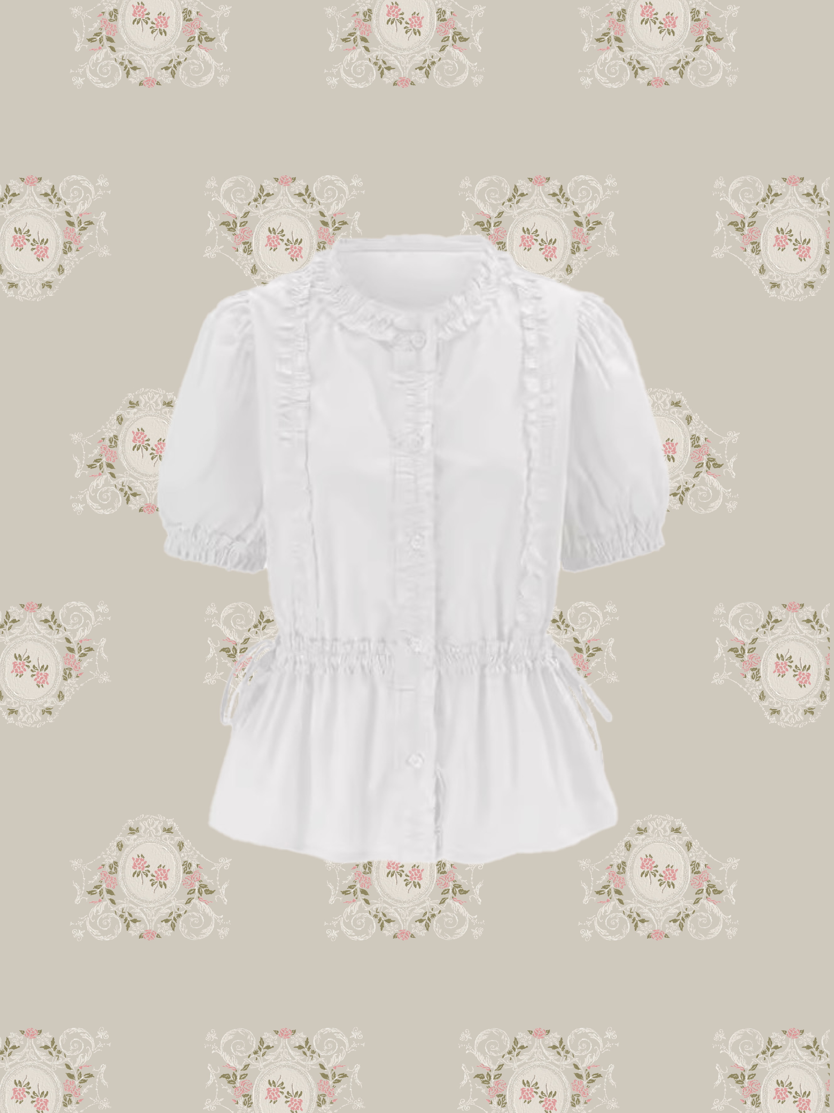 Puff Sleeve Frill Blouse/パフスリーブフリルブラウス