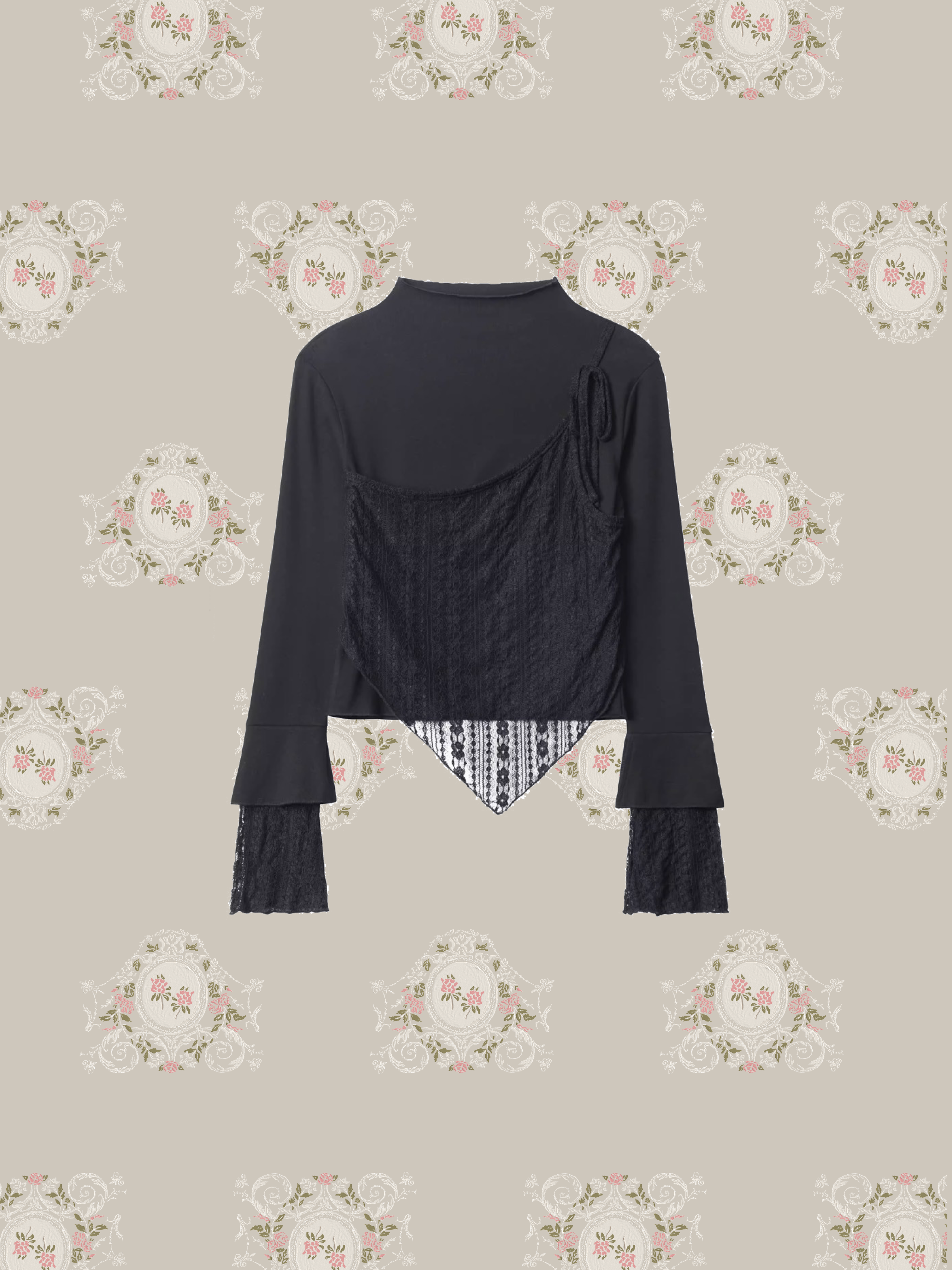 Asymmetry Lace Docking Top/アシンメトリーレースドッキングトップ