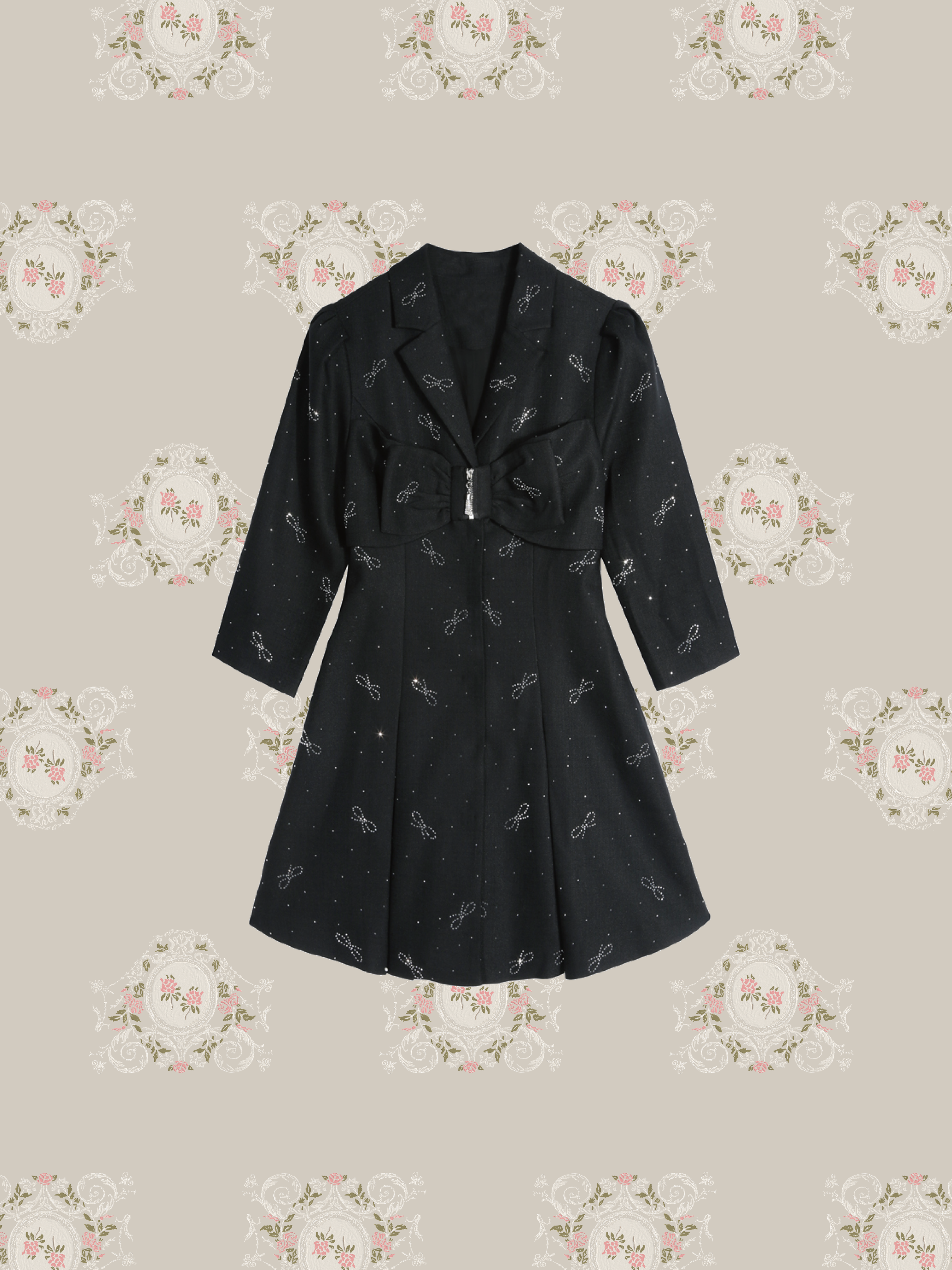 Brilliant Ribbon Deco Pleats One Piece/ブリリアントリボンデコプリーツワンピース