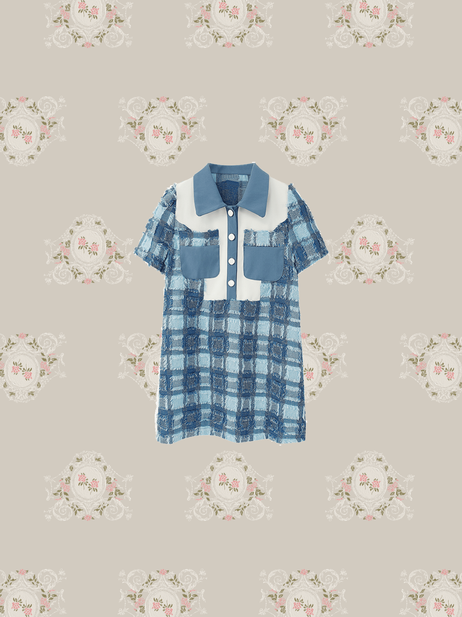 Baby Collar Patchwork Dress