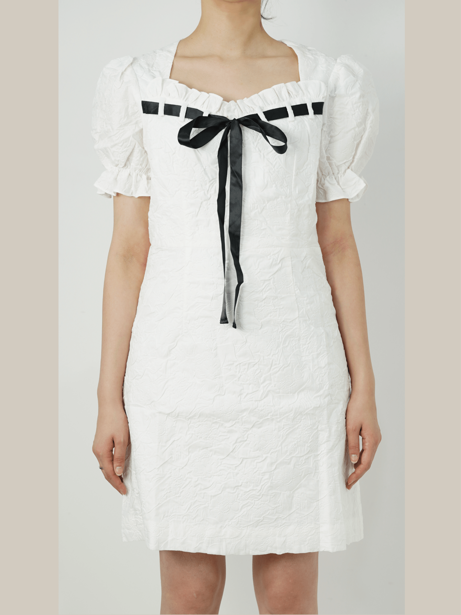 Black Ribbon Frill Dress - LOVE POMME POMME