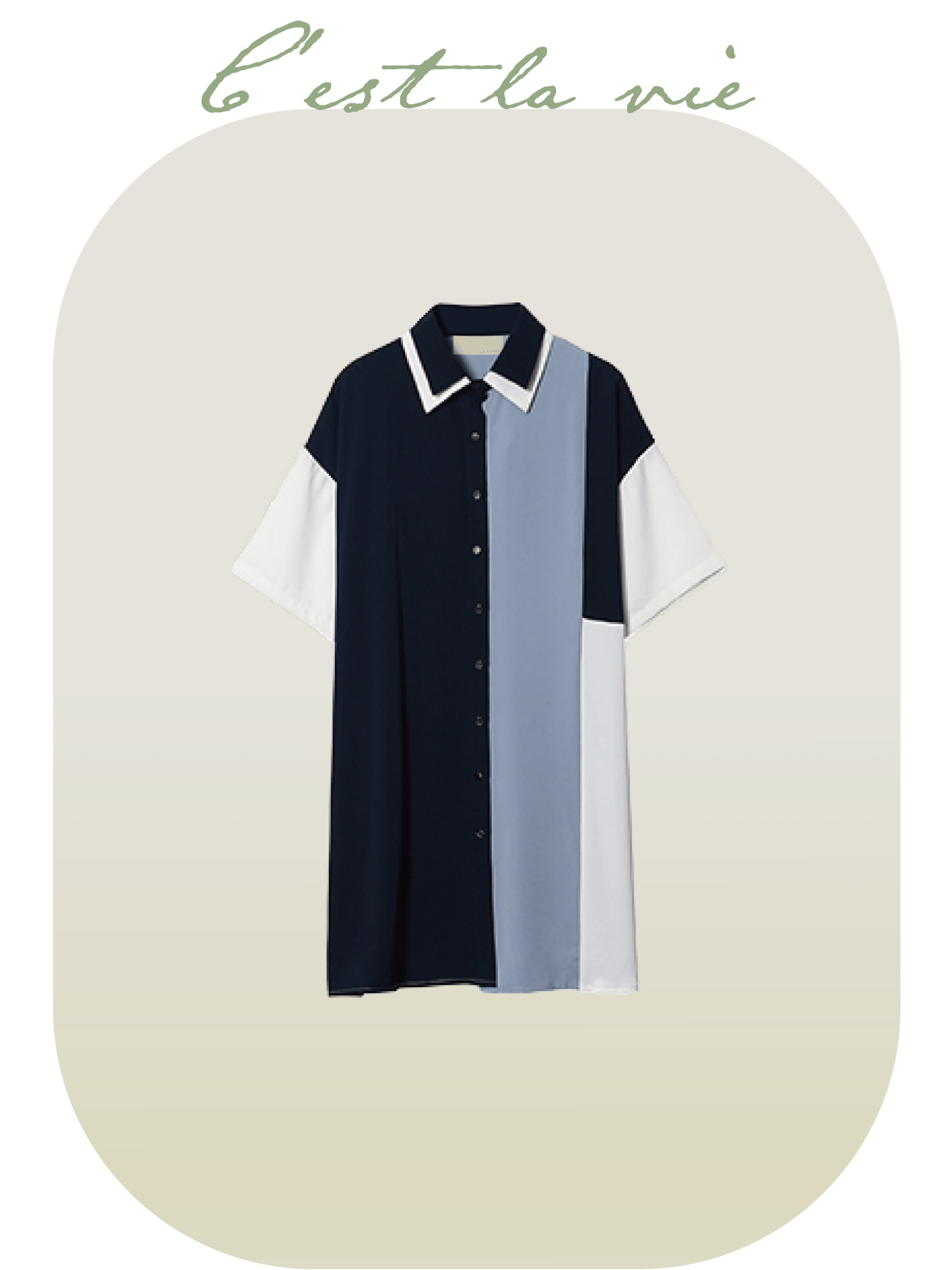 Blue Block Shirt One Piece - LOVE POMME POMME