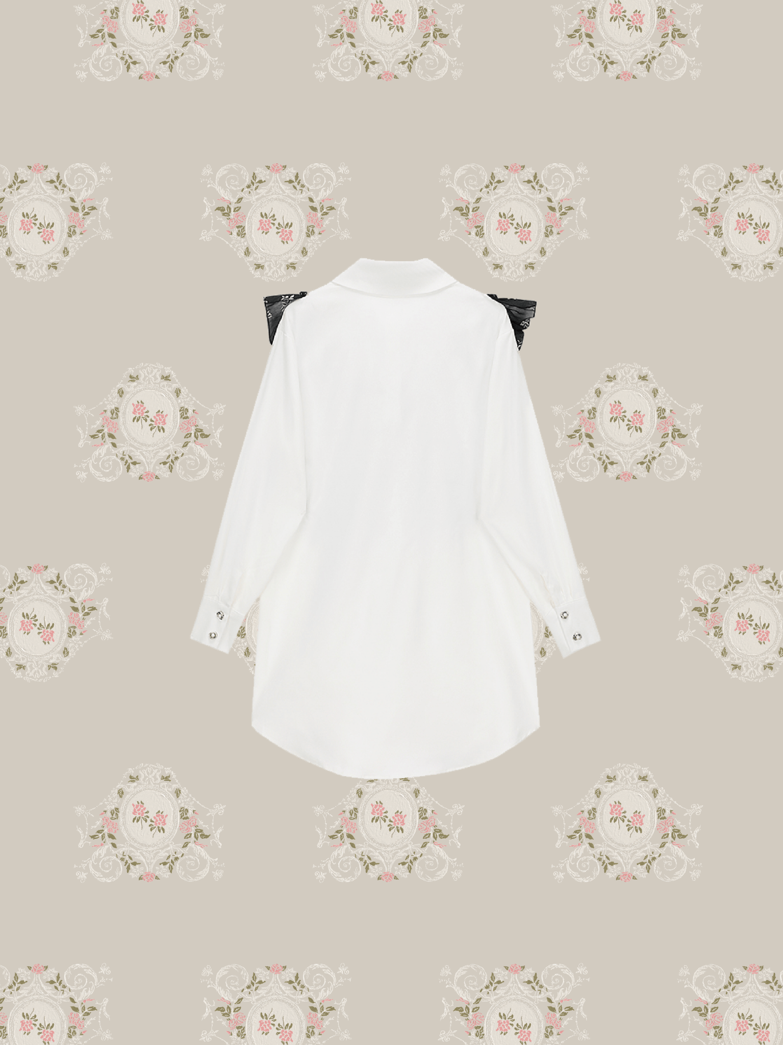 Frill Lace Shirt Dress - LOVE POMME POMME
