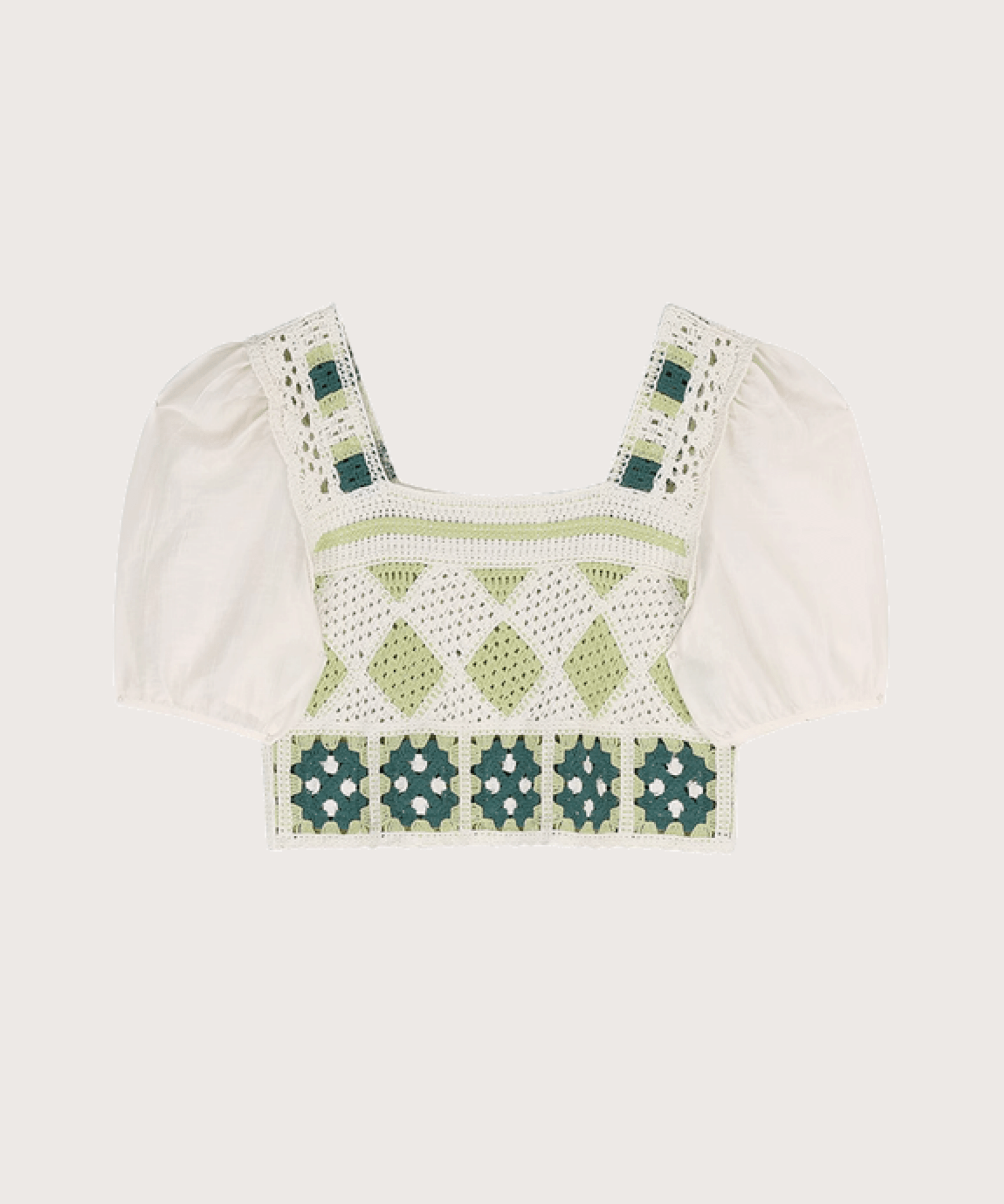 Moss Green Knit Stitching Tops モスグリーン ニットステッチトップス - LOVE POMME POMME