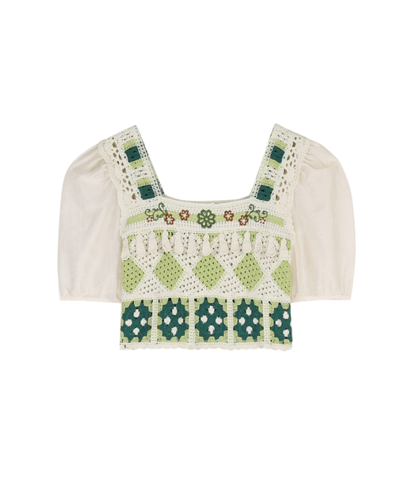 Moss Green Knit Stitching Tops モスグリーン ニットステッチトップス - LOVE POMME POMME