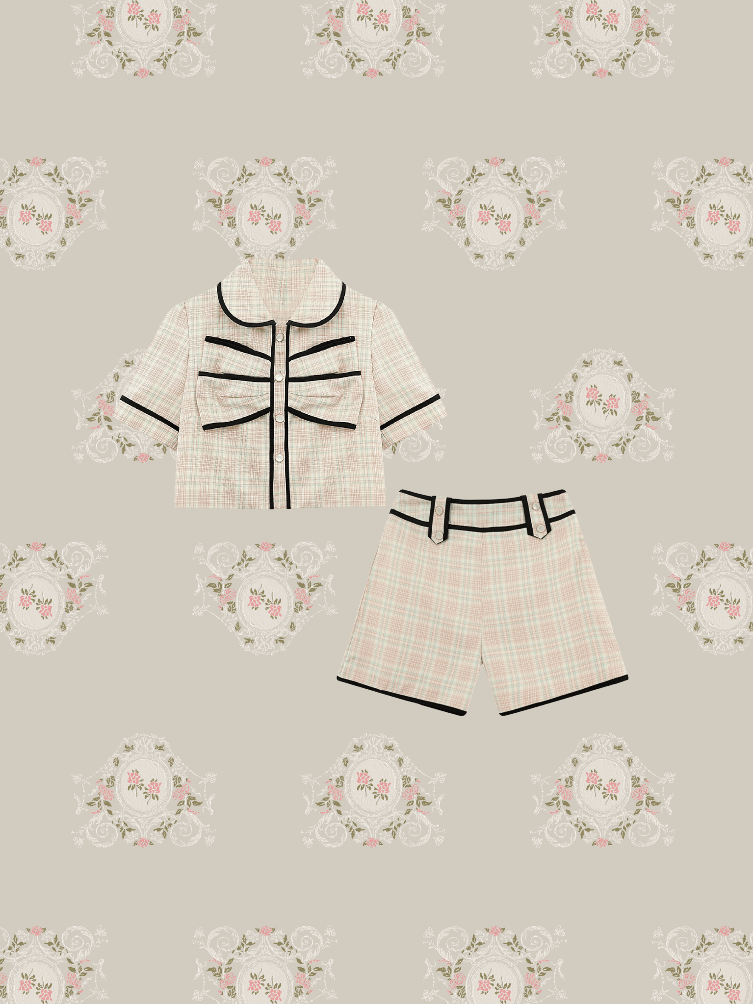 Pastel Check Set-Up - LOVE POMME POMME
