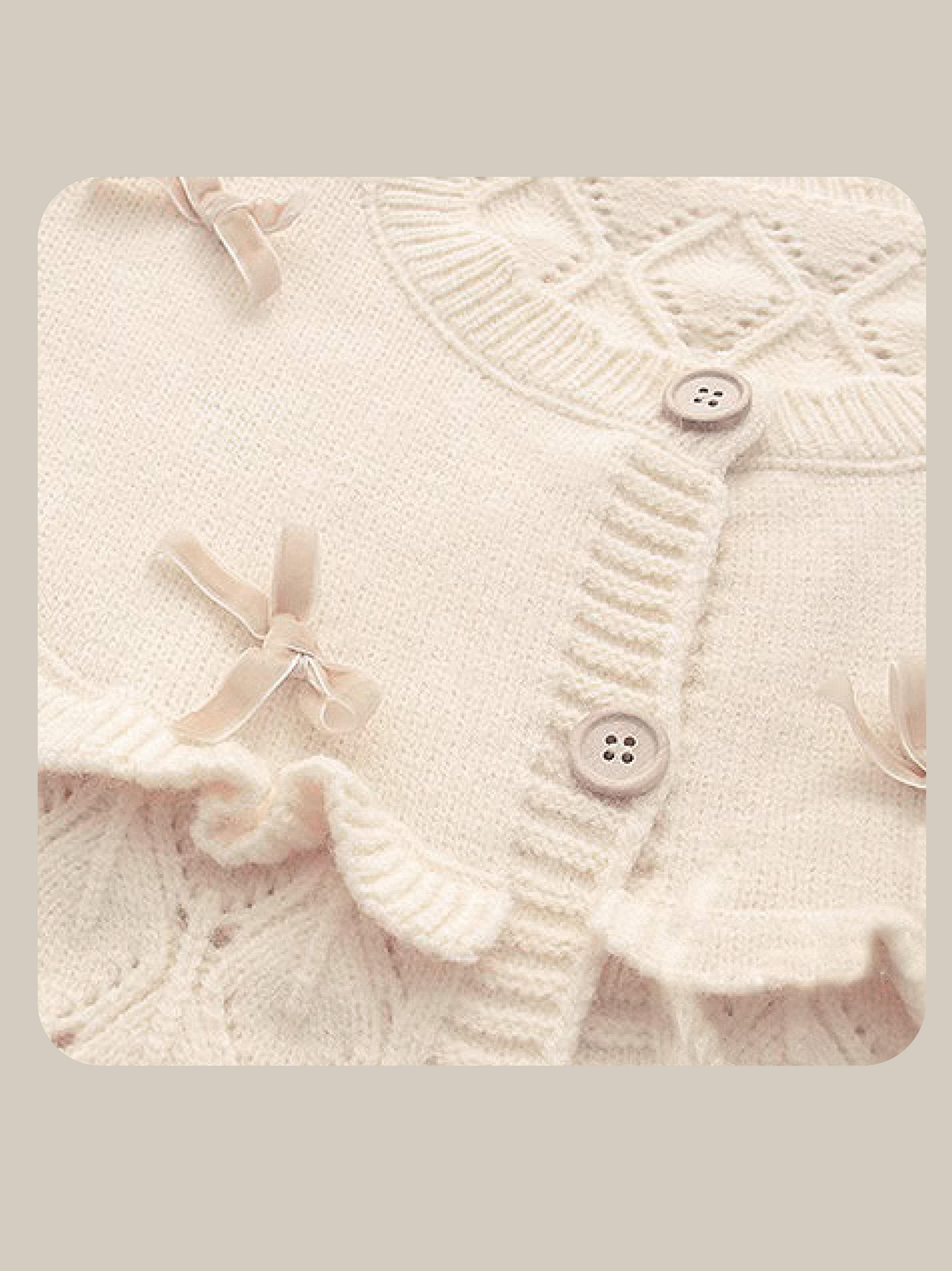 Big Frill Collar Ribbon Cardigan ビッグフリル襟リボンカーディガン