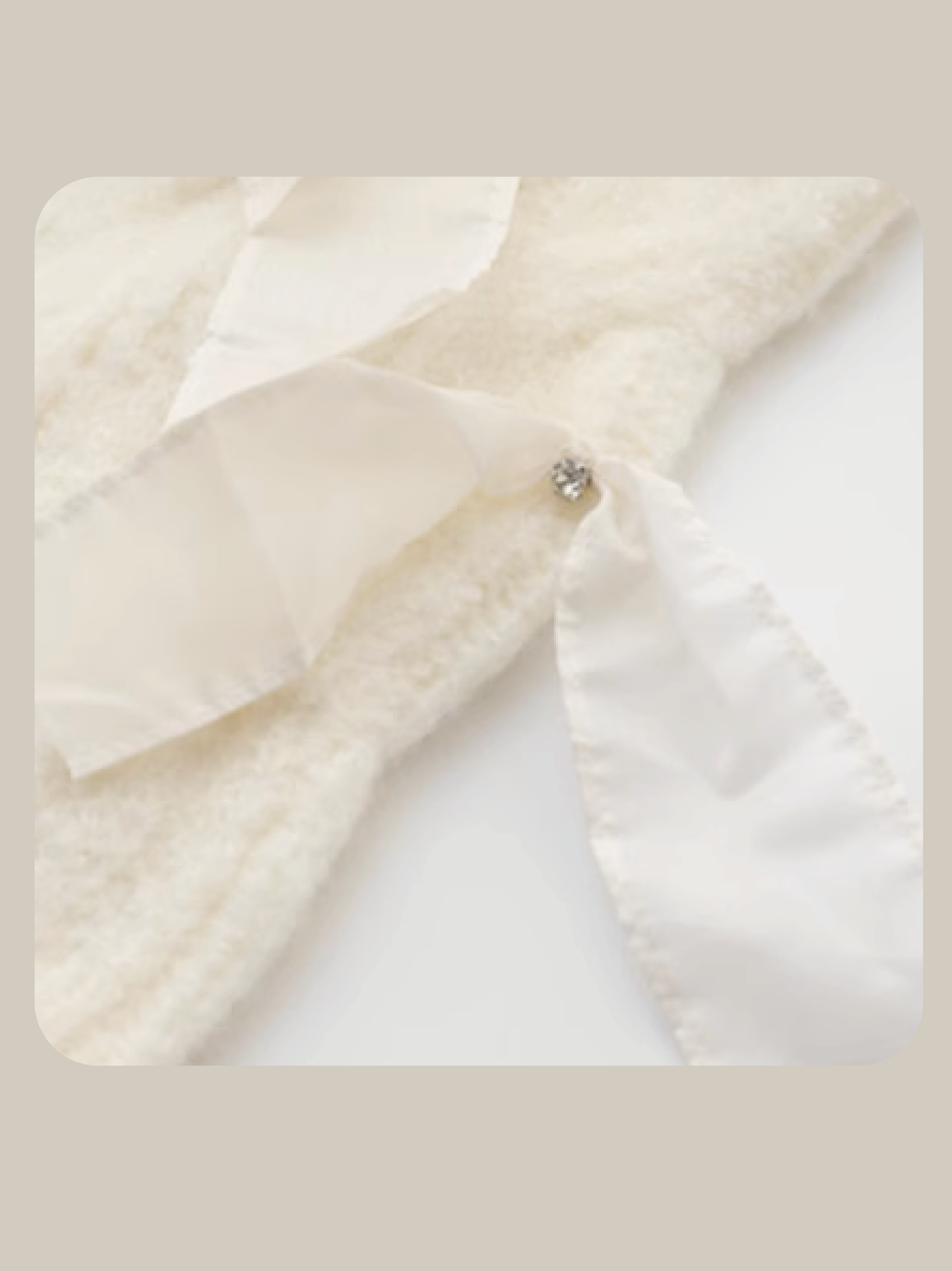 Ivory Mesh Ribbon Deco Sweater アイボリーメッシュ リボン デコ セーター