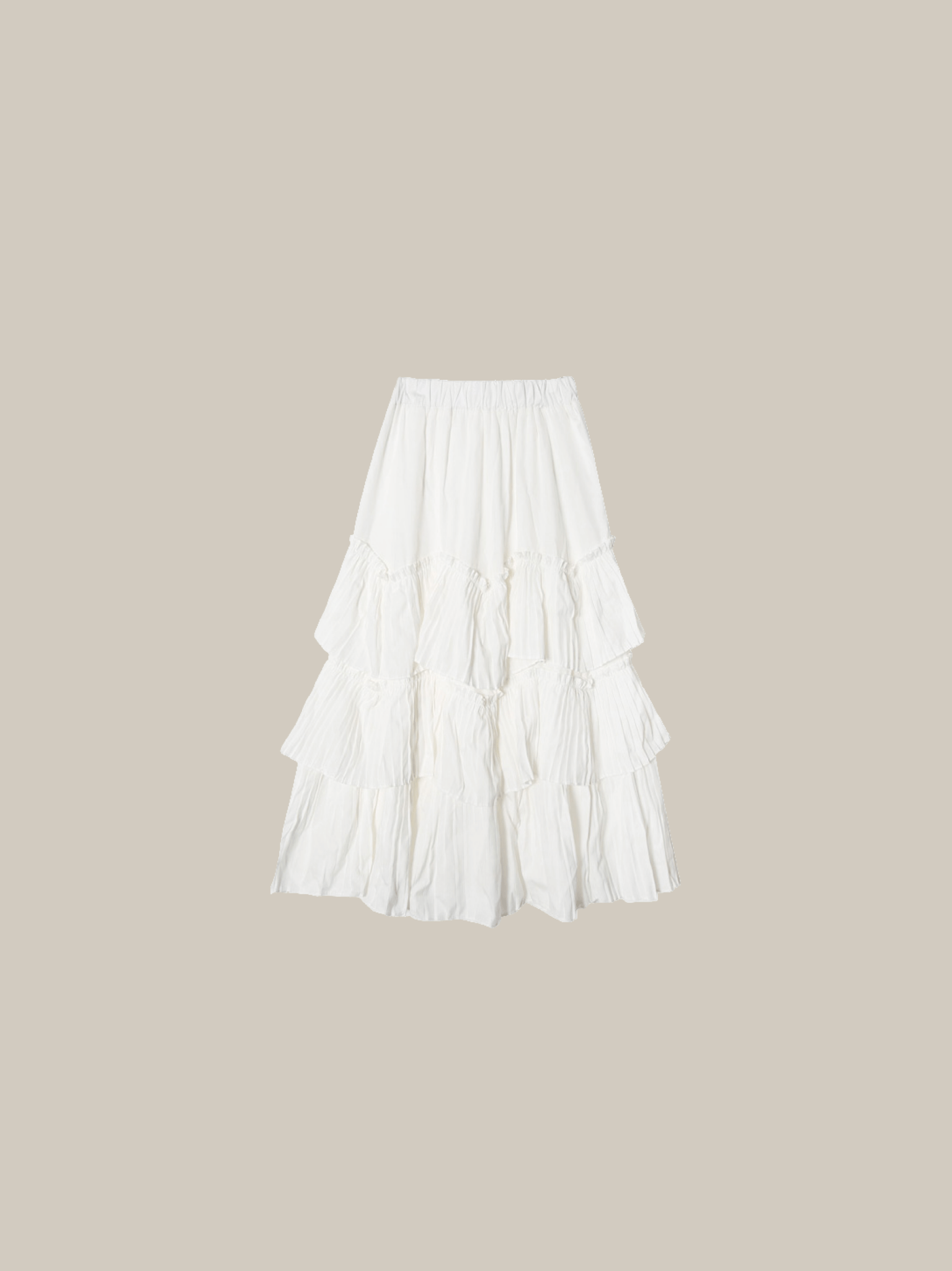 Pleats Tiered Flair Skirt - LOVE POMME POMME