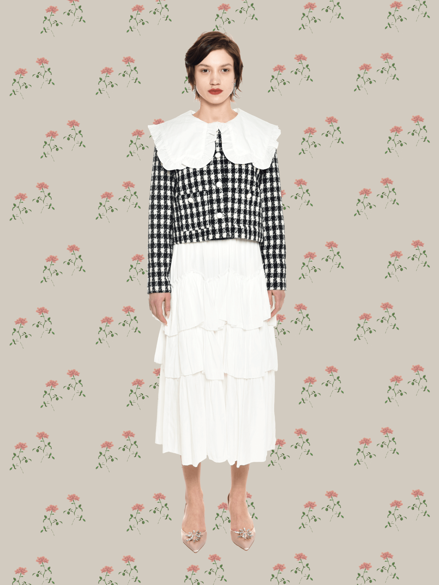 Pleats Tiered Flair Skirt - LOVE POMME POMME