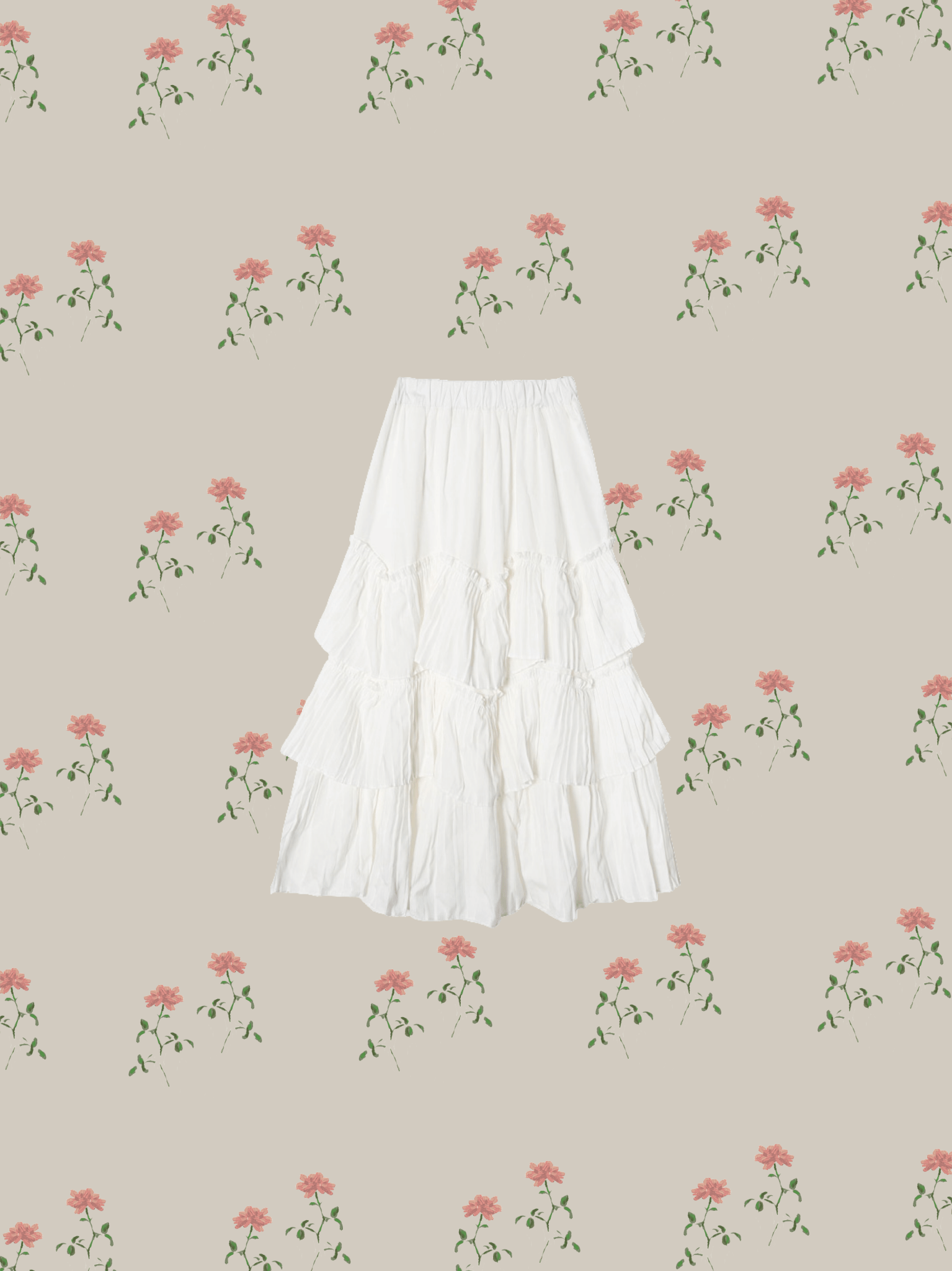 Pleats Tiered Flair Skirt - LOVE POMME POMME