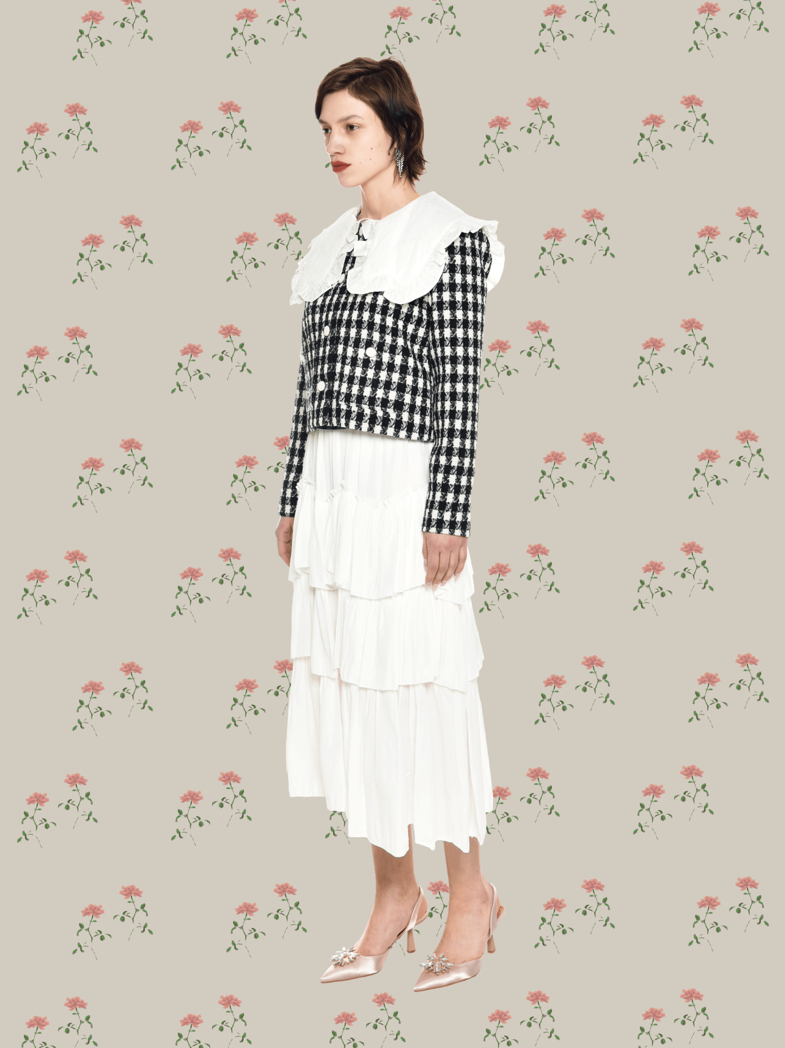 Pleats Tiered Flair Skirt - LOVE POMME POMME