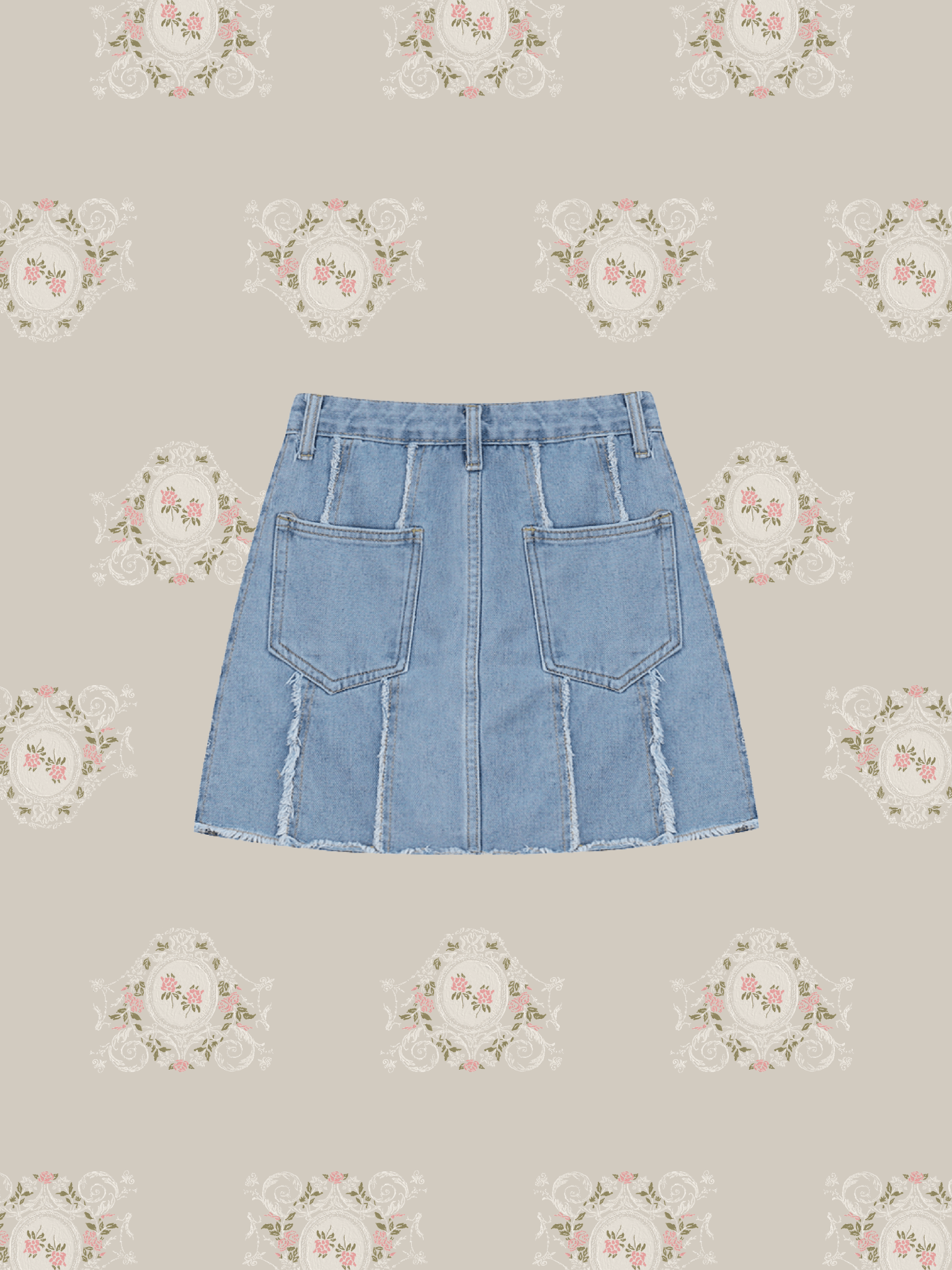 Raw Edge Denim Skirt - LOVE POMME POMME