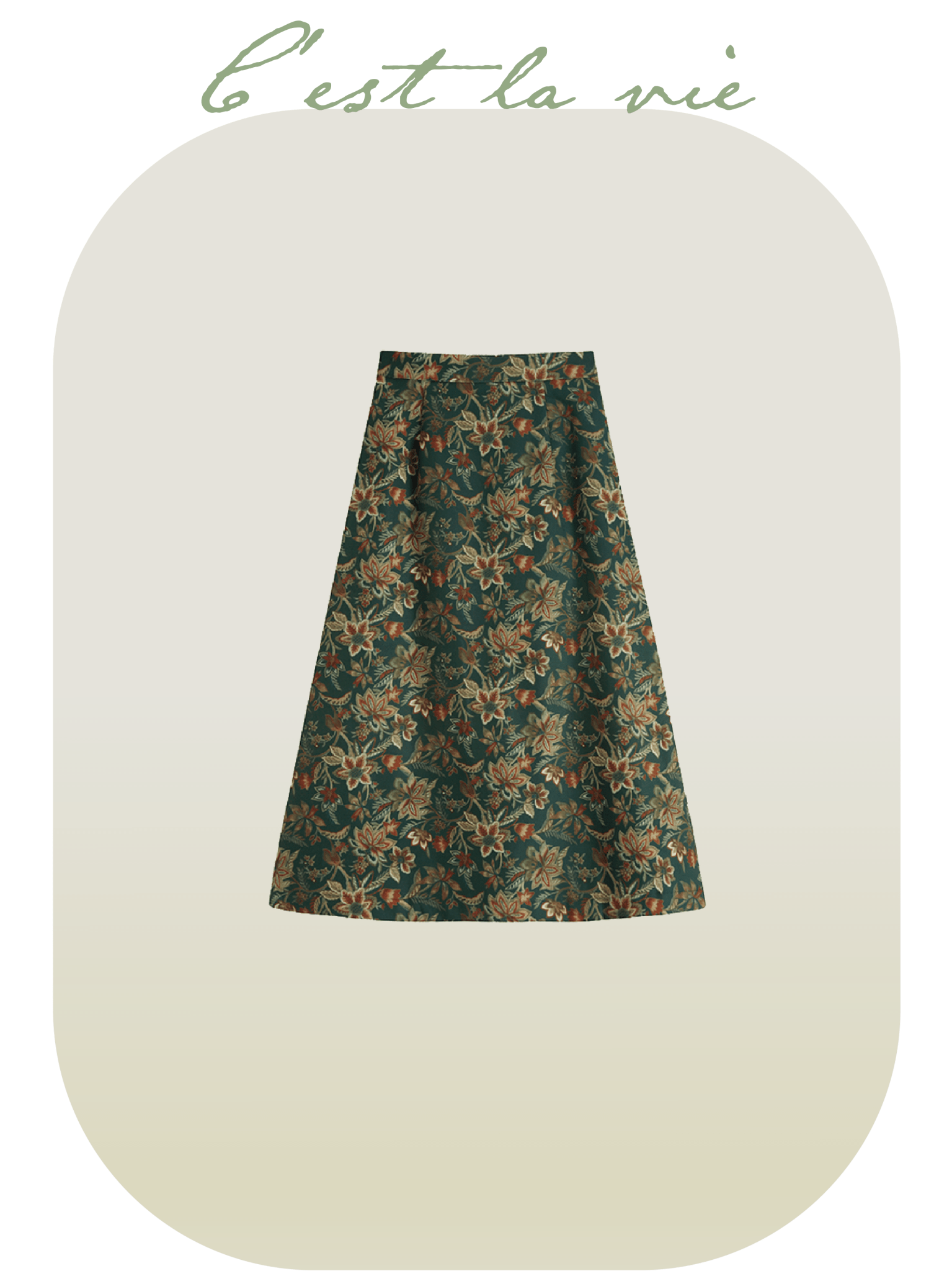 Vintage Print Long Skirt - LOVE POMME POMME
