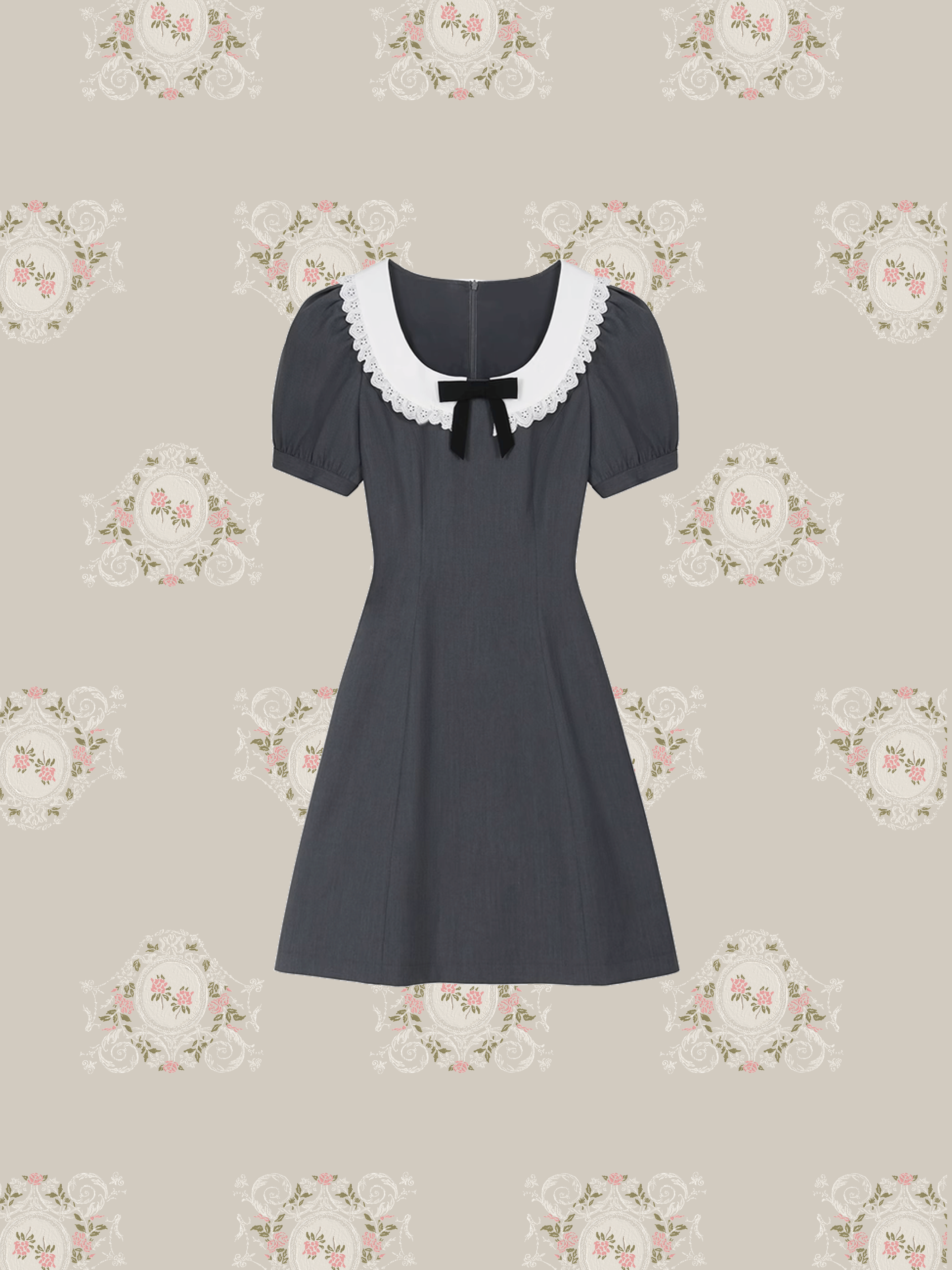 French Style Lace Collar Dress 