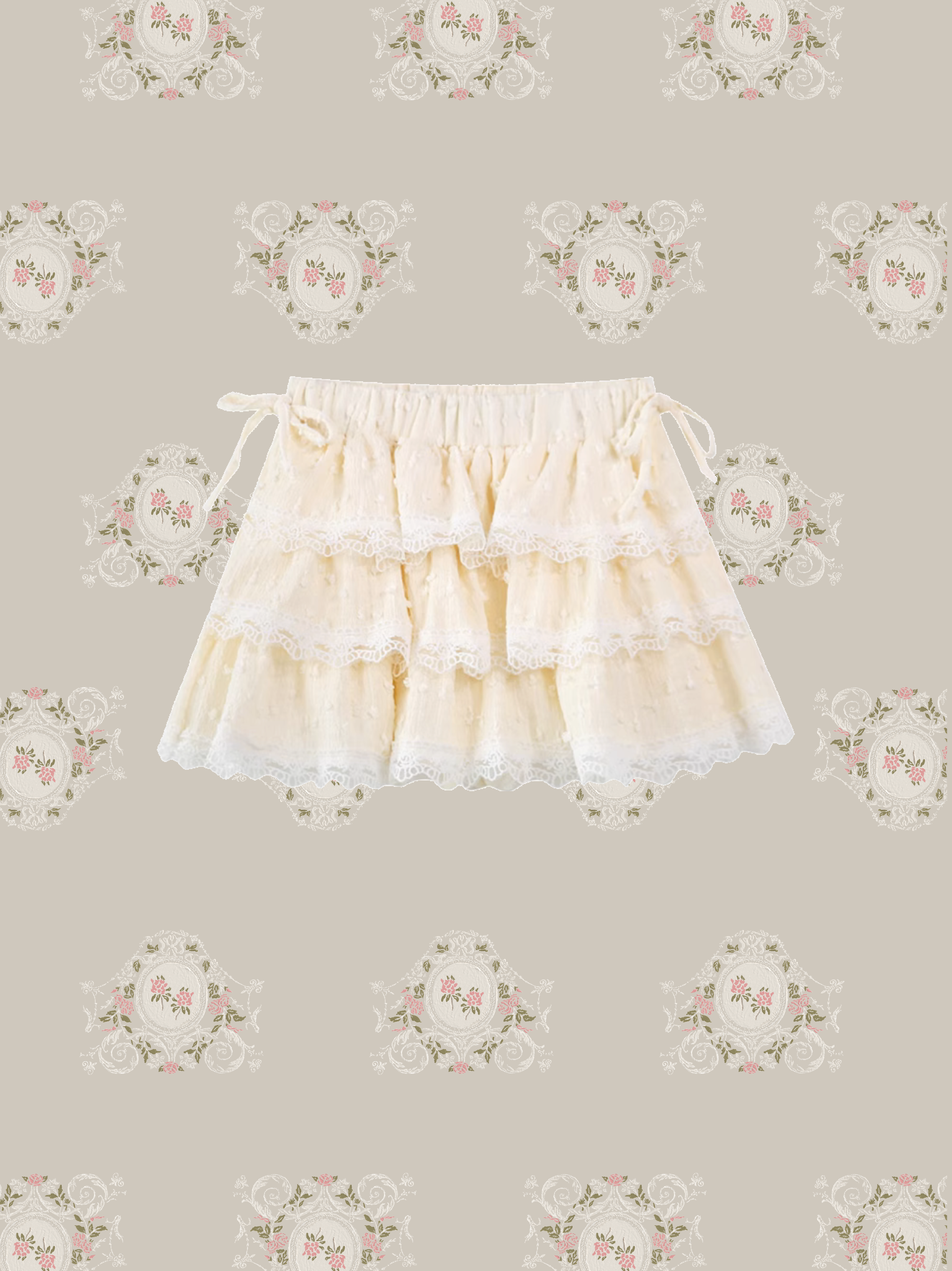 Flare Layered Embroidery Skirt/フレアレイヤード刺繍スカート