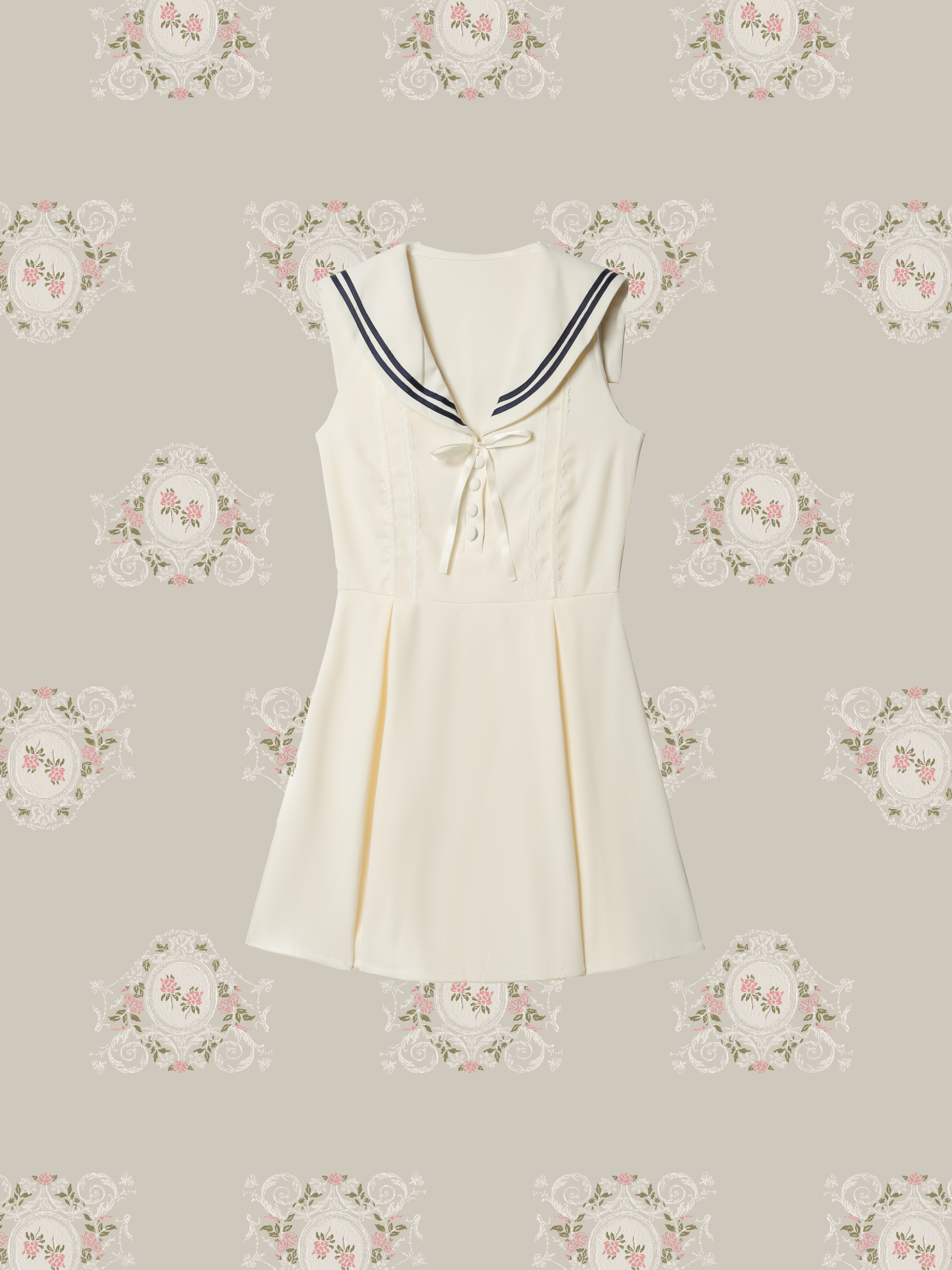 Sailor Collar Waisted One Piece/セーラーカラーウエストワンピース