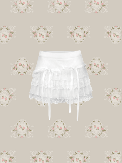 Sweet Lace Motif Mini Skirt 