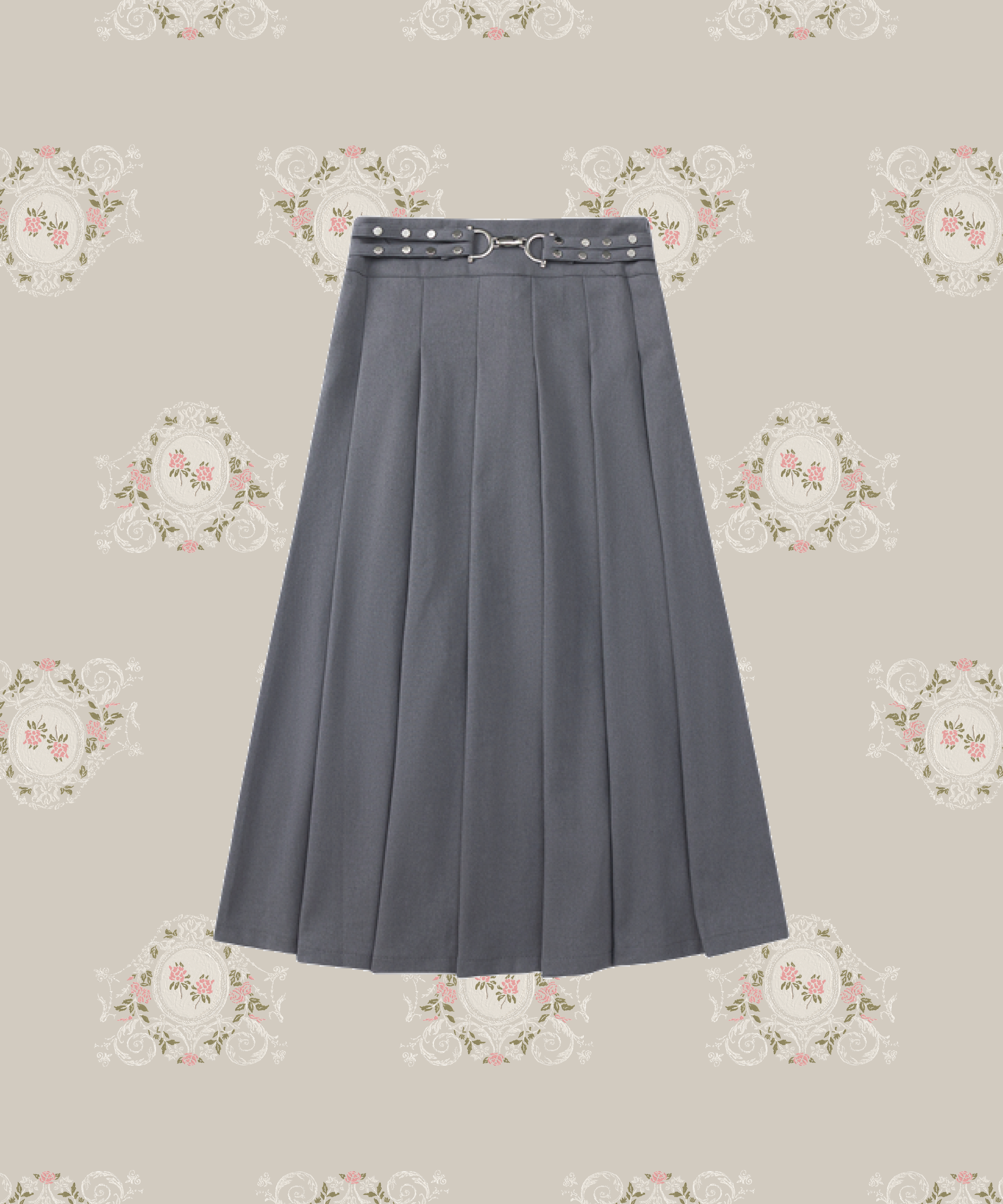 Belted Pleats Long Skirt ベルト付きプリーツロングスカート