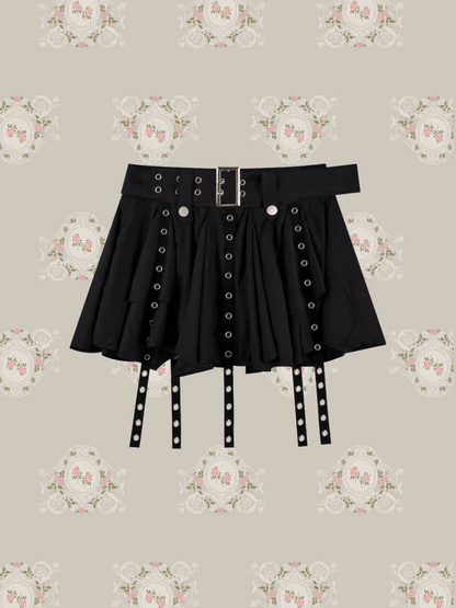 Pleats String Rock Skirt