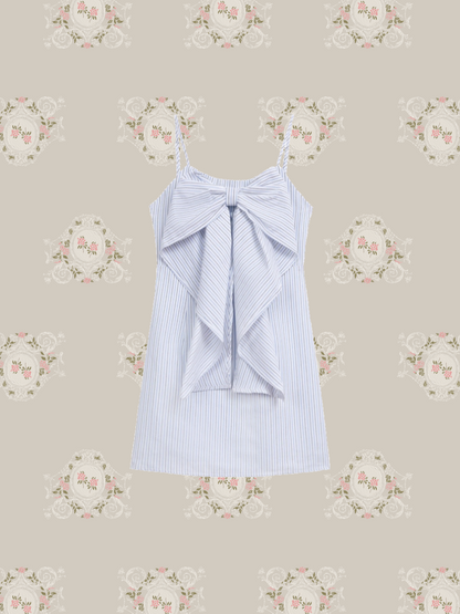 Big Ribbon Stripe One Piece/ビッグリボンストライプワンピース