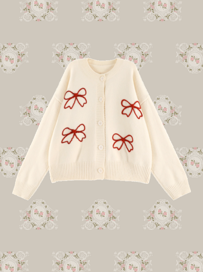 Cute Ribbon Embroidery Cardigan/キュートリボン刺繍カーディガン