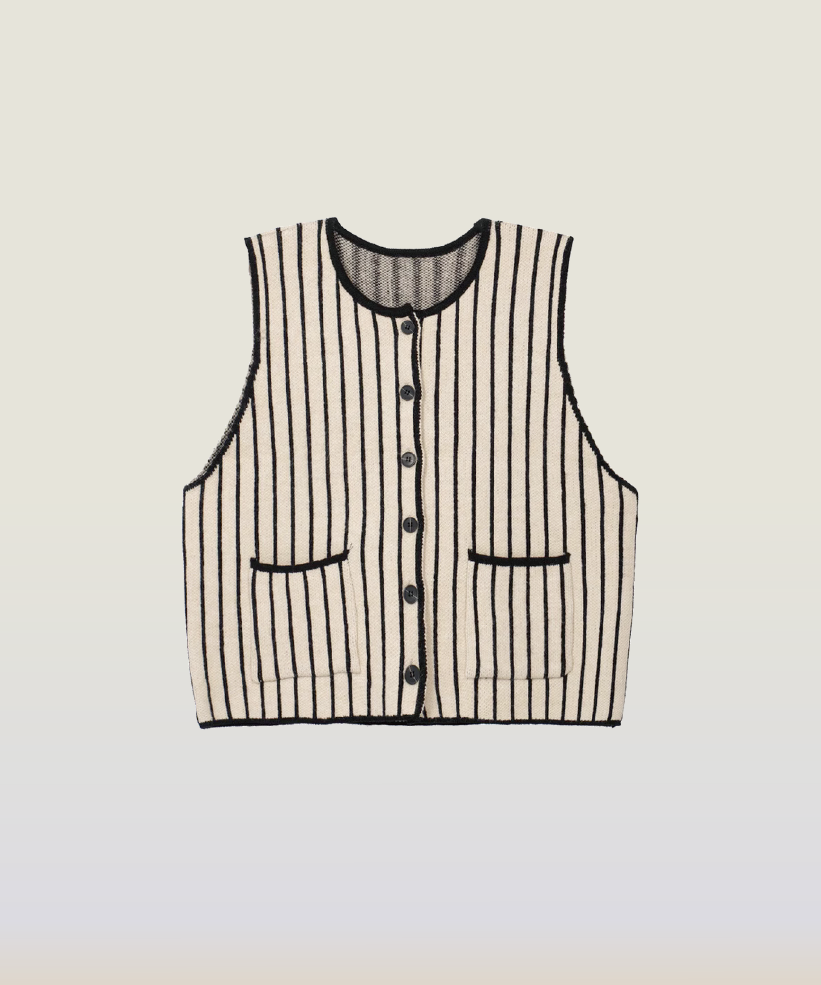 Elegant Striped Knit Vest 
