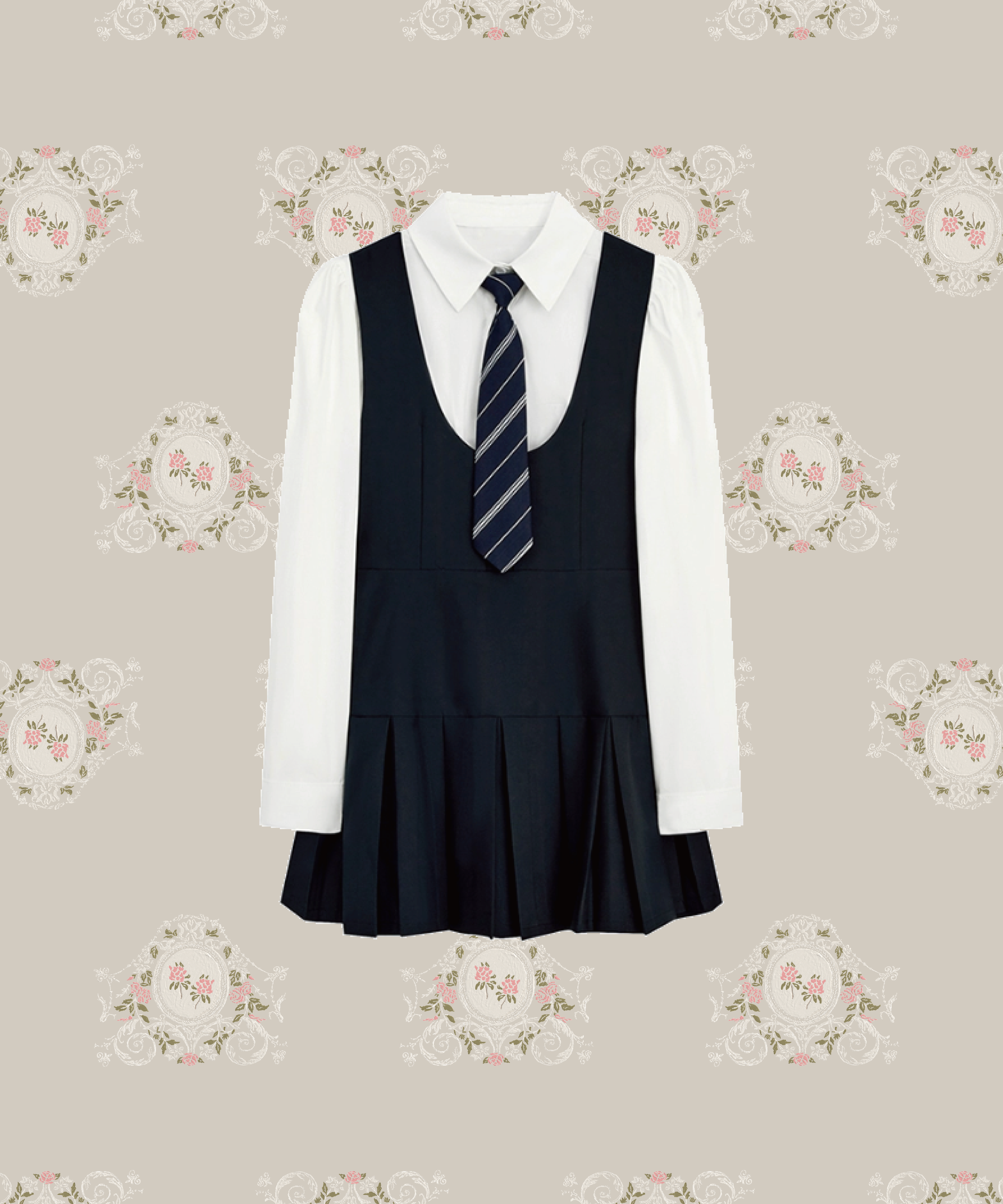 Vest Pleats Dress Set Up  ベスト プリーツ ドレス セットアップ