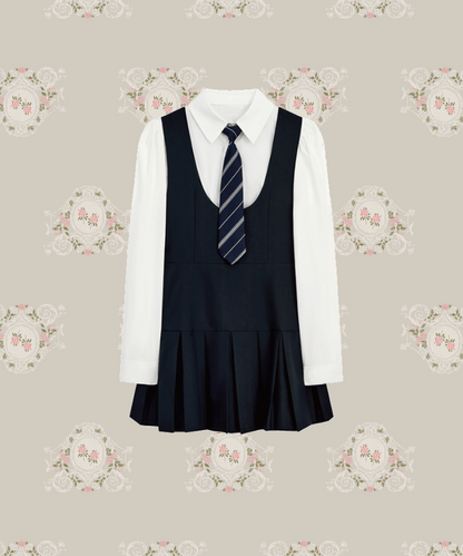 Vest Pleats Dress Set Up  ベスト プリーツ ドレス セットアップ