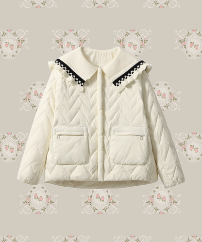 Frill Collar Double Pocket Duck Down Jacket Frill collar double pocket duck down jacket 