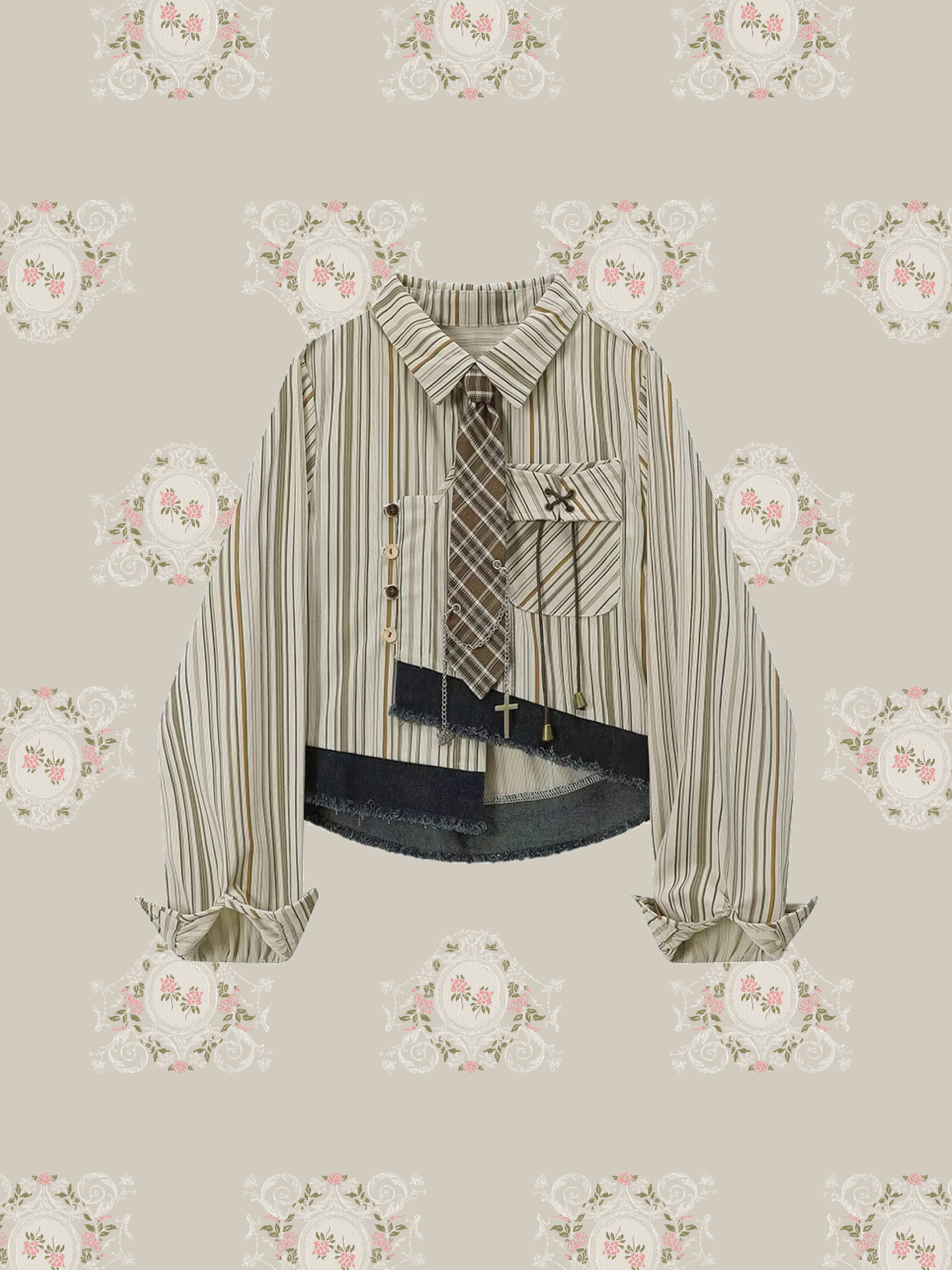 Asymmetric Design Tie Shirt Asymmetric Design Tie Shirt 