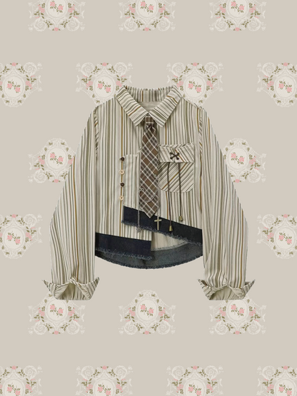 Asymmetric Design Tie Shirt Asymmetric Design Tie Shirt 