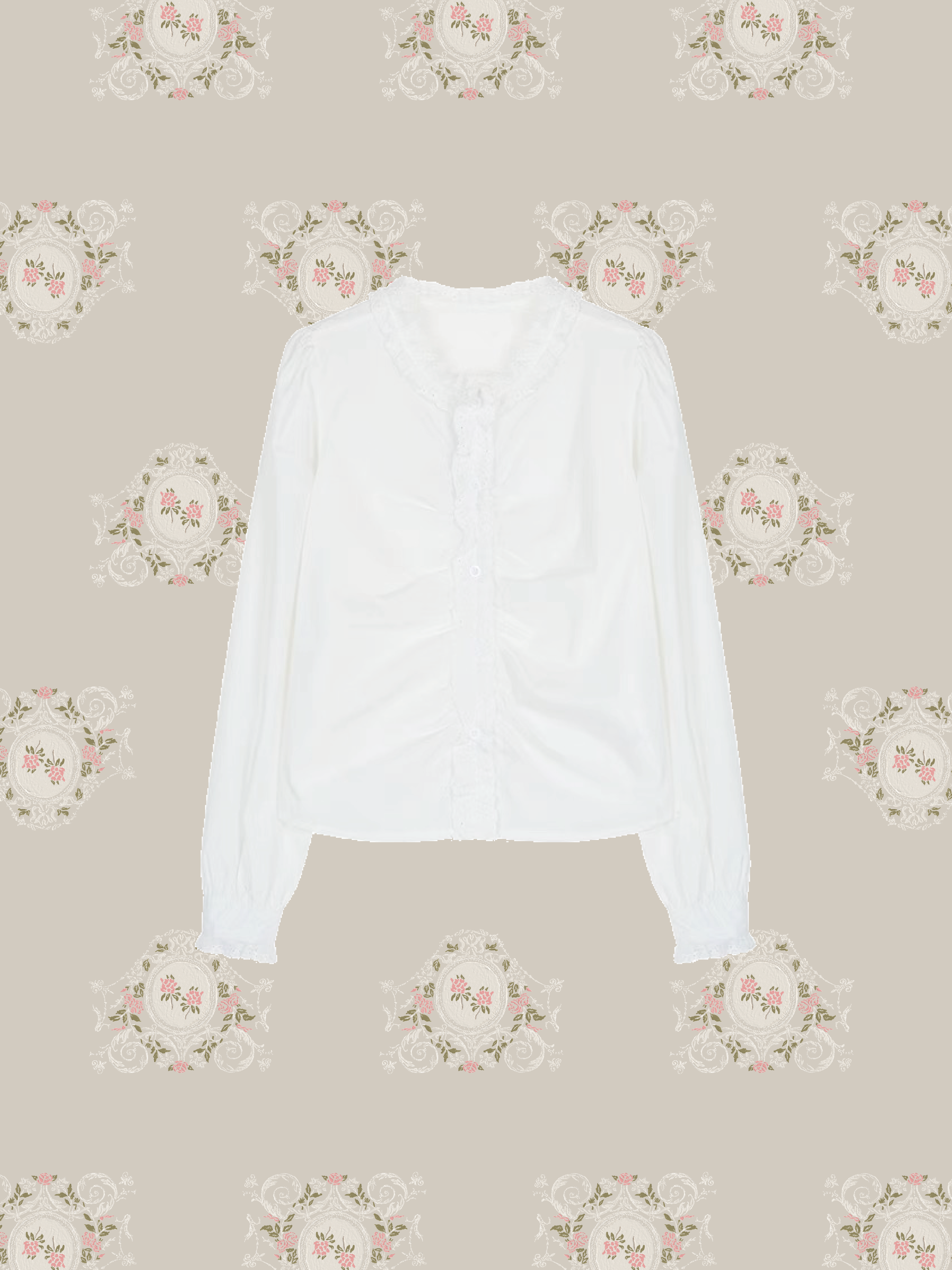 Front Gather Frill Shirt 