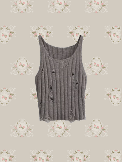 Broken Style Knit Vest/ブロークンスタイルニットベスト