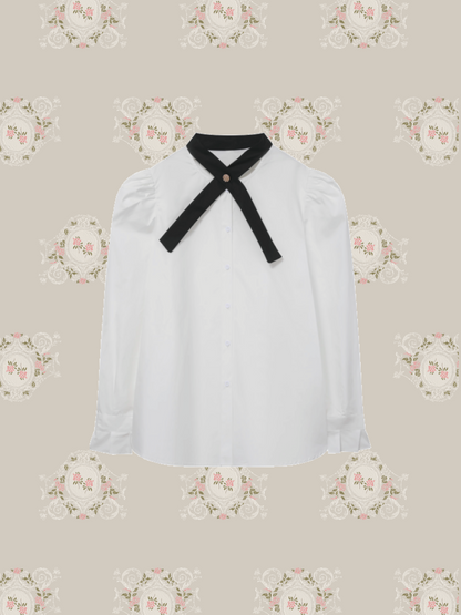 French Bow Tie Blouse 