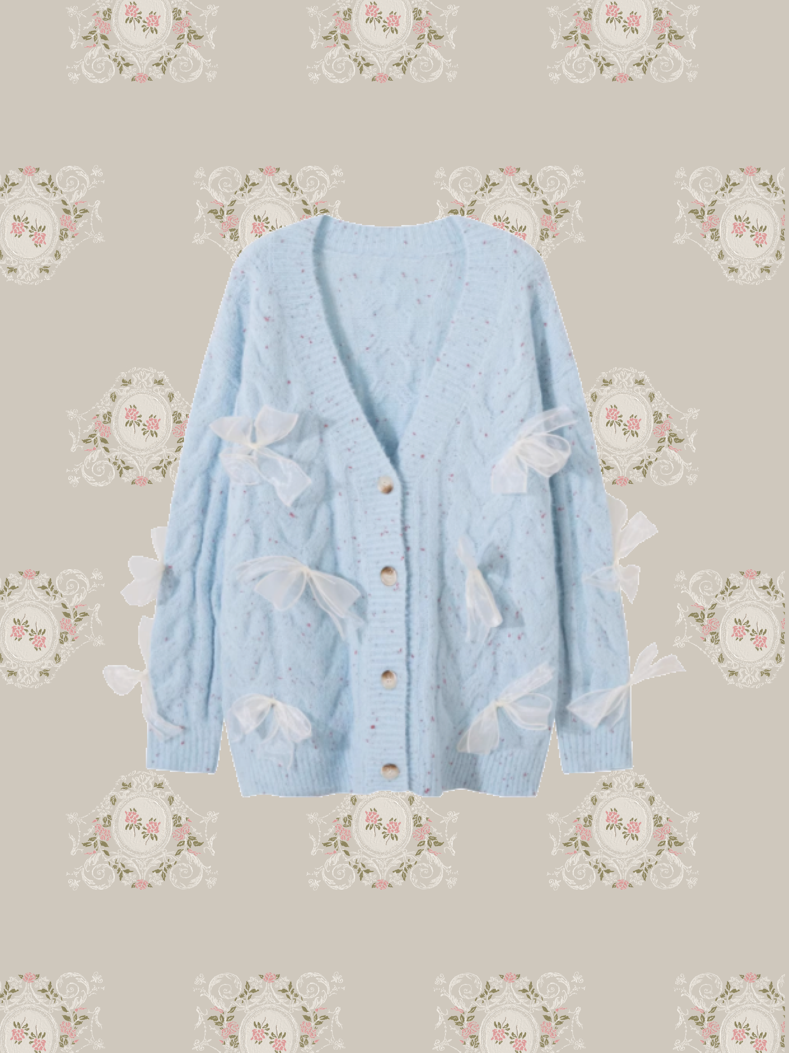 Mesh Ribbon Jeresy Cardigan/メッシュリボンジェレシーカーディガン